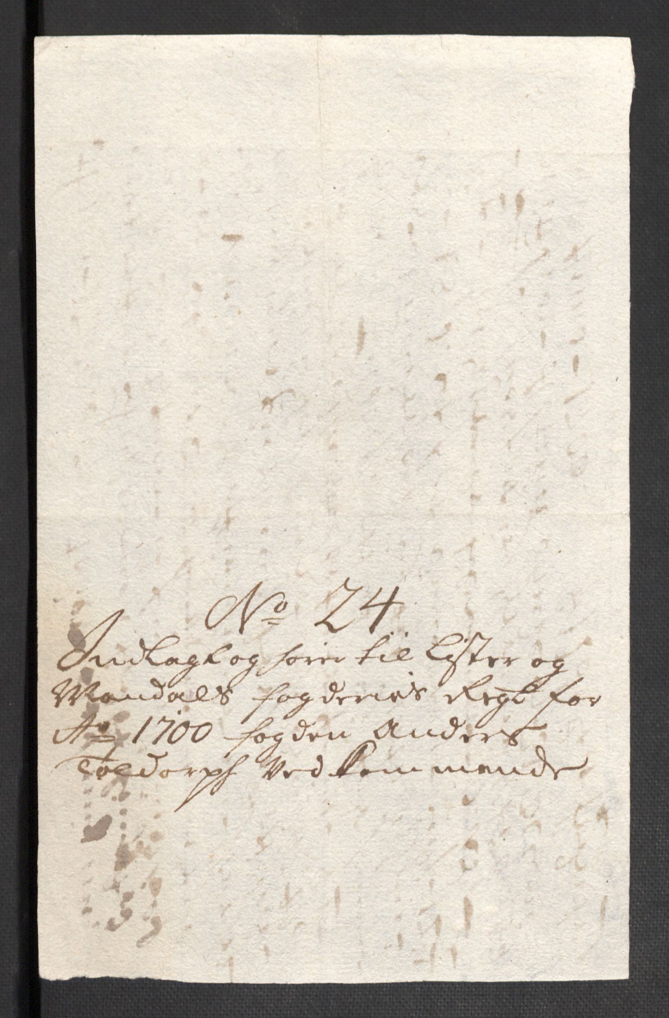 Rentekammeret inntil 1814, Reviderte regnskaper, Fogderegnskap, AV/RA-EA-4092/R43/L2548: Fogderegnskap Lista og Mandal, 1700, s. 217