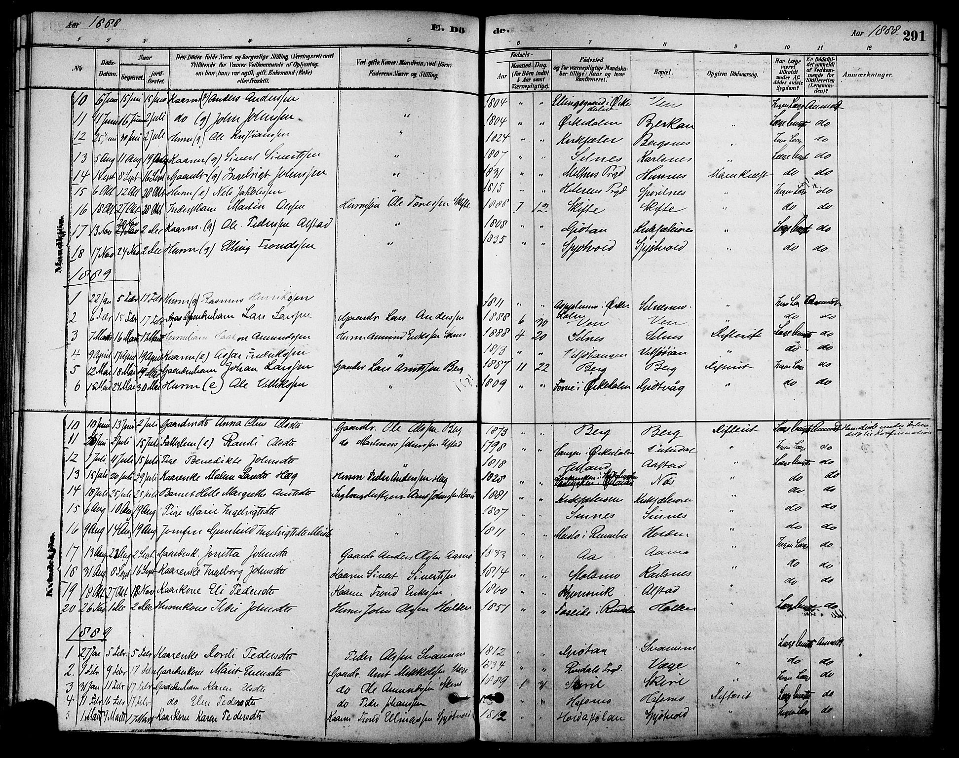 Ministerialprotokoller, klokkerbøker og fødselsregistre - Sør-Trøndelag, AV/SAT-A-1456/630/L0496: Ministerialbok nr. 630A09, 1879-1895, s. 291
