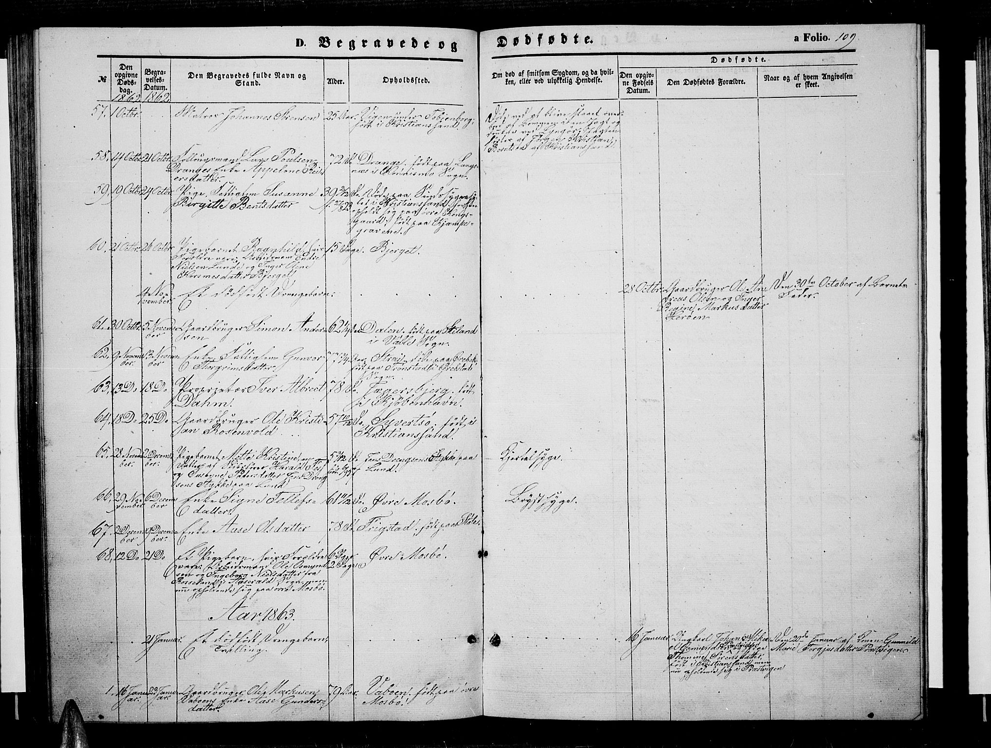Oddernes sokneprestkontor, AV/SAK-1111-0033/F/Fb/Fba/L0006: Klokkerbok nr. B 6 /1, 1860-1869, s. 109