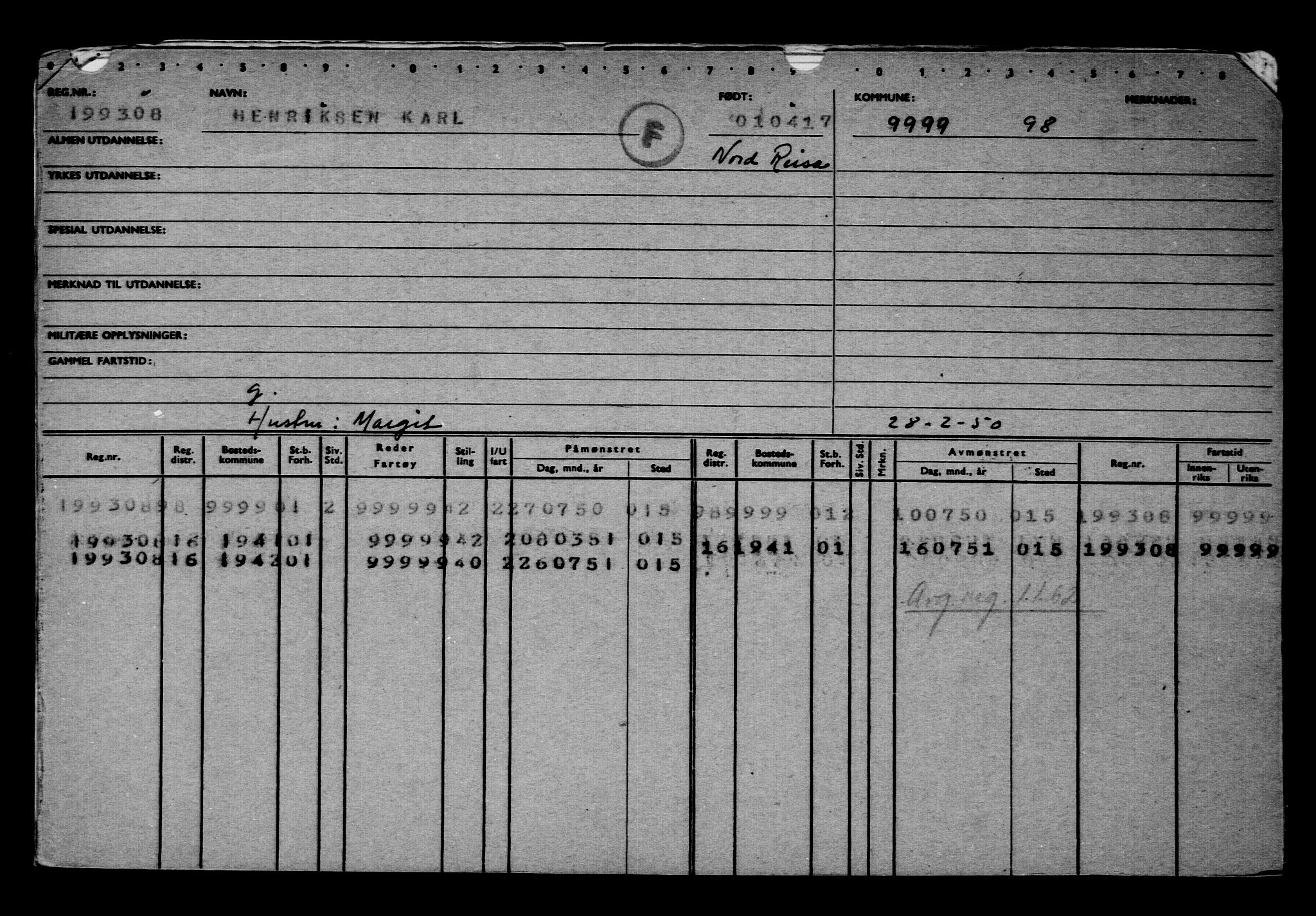 Direktoratet for sjømenn, AV/RA-S-3545/G/Gb/L0147: Hovedkort, 1917, s. 367