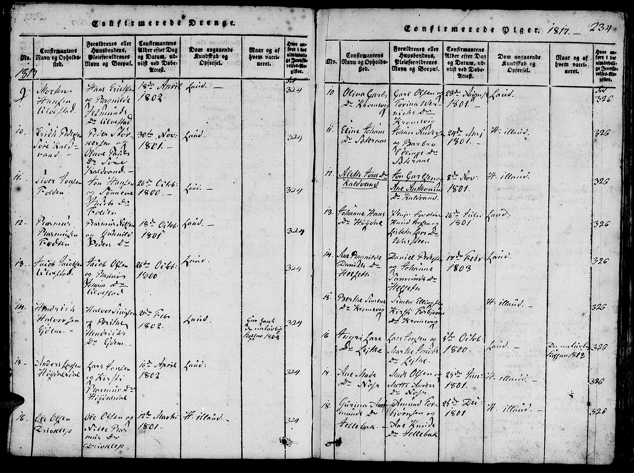 Ministerialprotokoller, klokkerbøker og fødselsregistre - Møre og Romsdal, AV/SAT-A-1454/511/L0138: Ministerialbok nr. 511A05, 1817-1832, s. 234