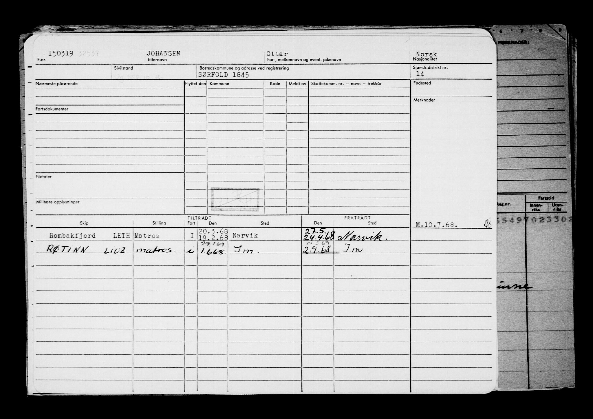 Direktoratet for sjømenn, AV/RA-S-3545/G/Gb/L0167: Hovedkort, 1919, s. 121