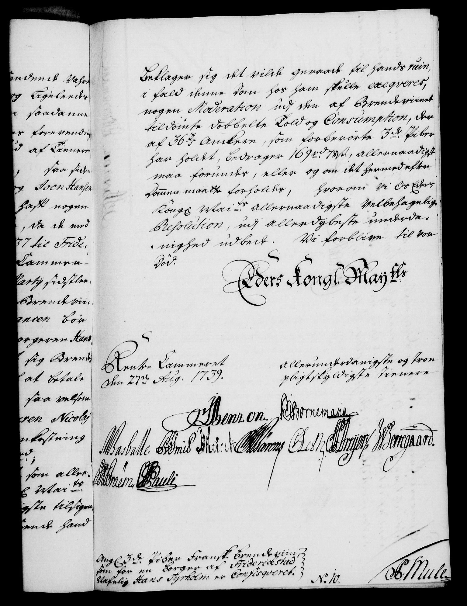 Rentekammeret, Kammerkanselliet, RA/EA-3111/G/Gf/Gfa/L0022: Norsk relasjons- og resolusjonsprotokoll (merket RK 52.22), 1739, s. 675