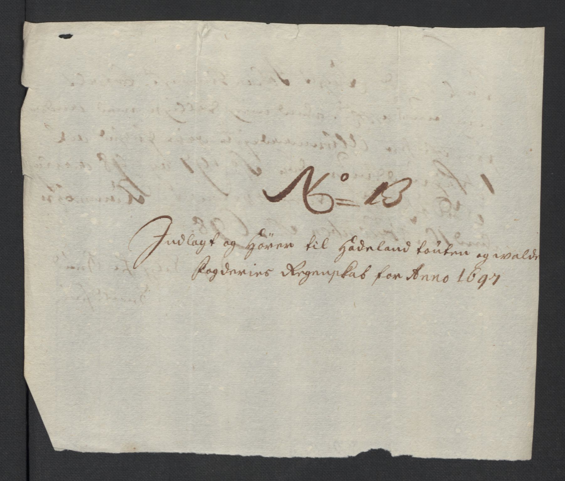 Rentekammeret inntil 1814, Reviderte regnskaper, Fogderegnskap, RA/EA-4092/R18/L1295: Fogderegnskap Hadeland, Toten og Valdres, 1697, s. 218