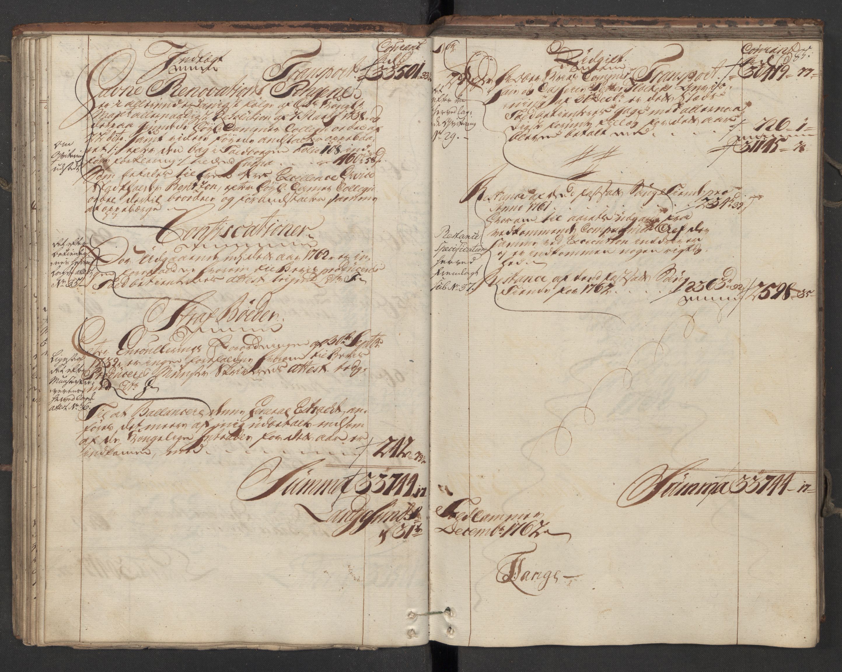 Generaltollkammeret, tollregnskaper, AV/RA-EA-5490/R12/L0047/0001: Tollregnskaper Langesund / Utgående hovedtollbok, 1762, s. 84b-85a