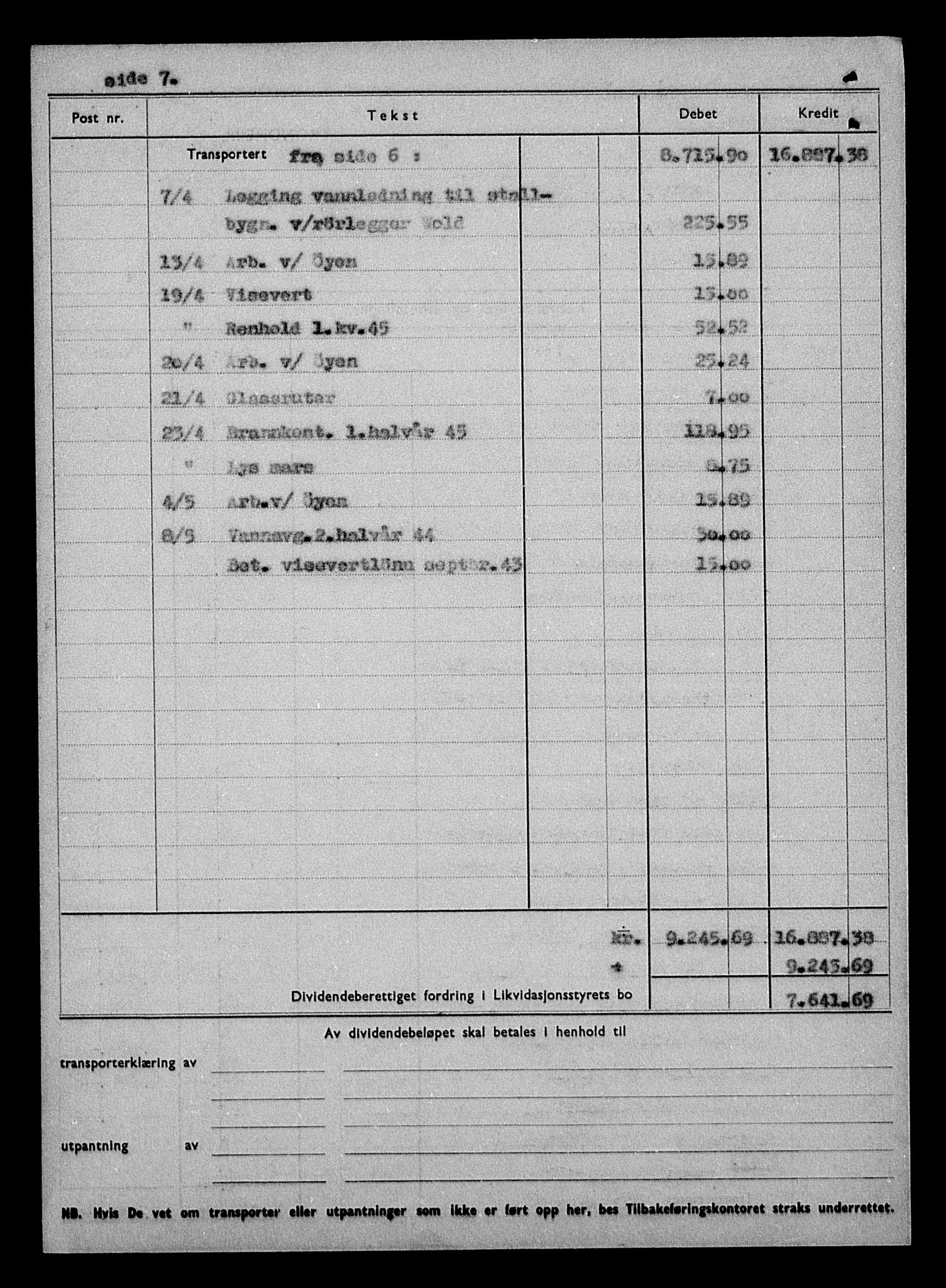 Justisdepartementet, Tilbakeføringskontoret for inndratte formuer, AV/RA-S-1564/H/Hc/Hca/L0895: --, 1945-1947, s. 407