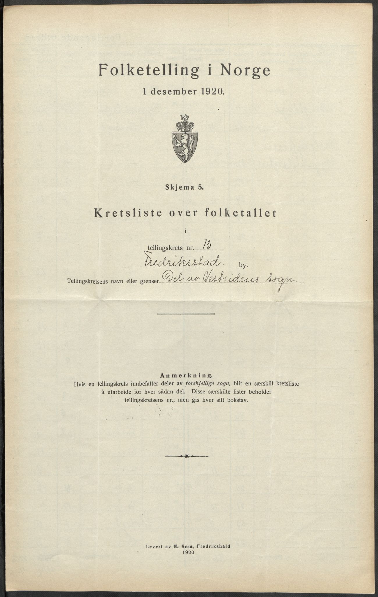 SAO, Folketelling 1920 for 0103 Fredrikstad kjøpstad, 1920, s. 41