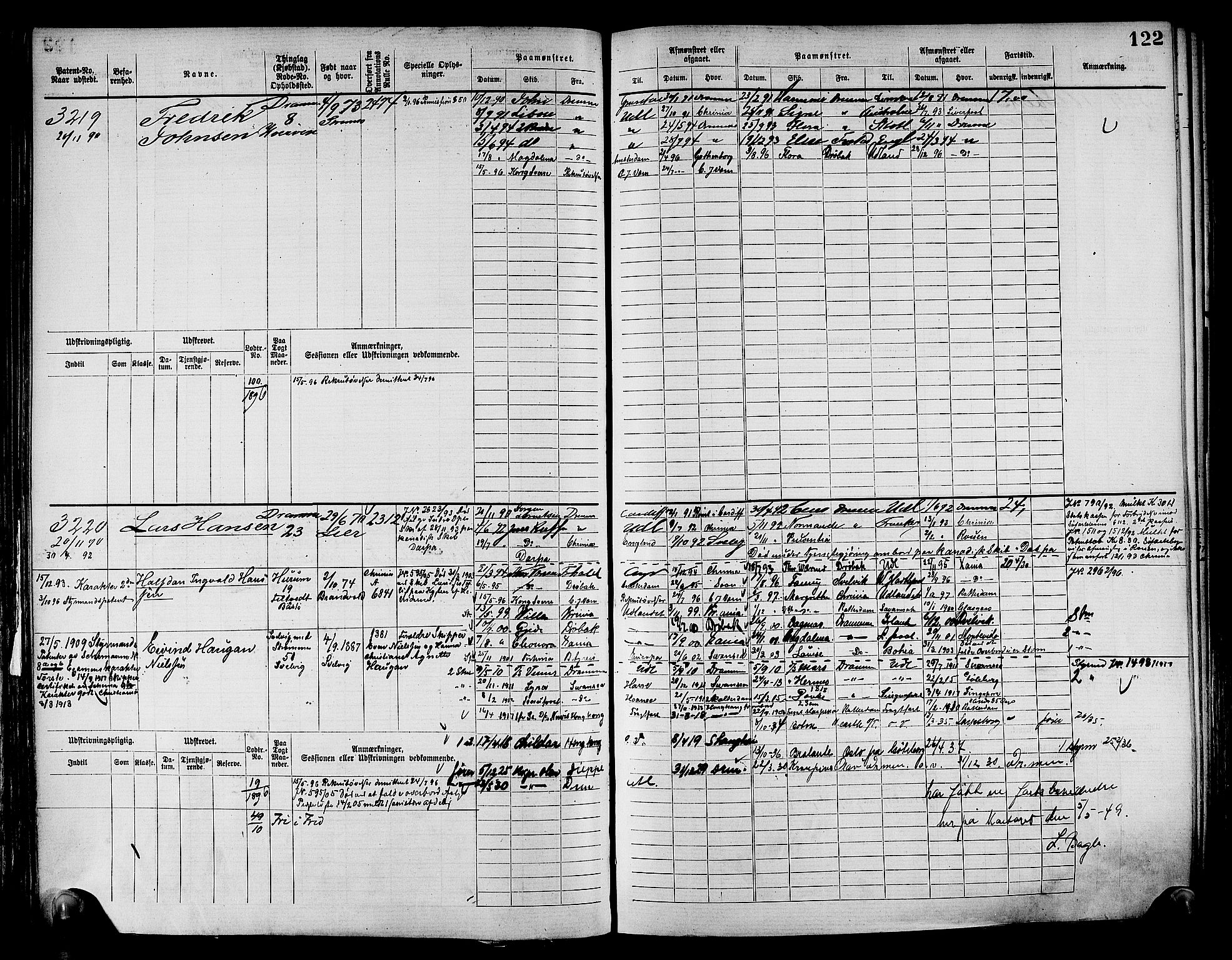 Drammen innrulleringsdistrikt, AV/SAKO-A-781/F/Fc/L0004: Hovedrulle, 1885, s. 127