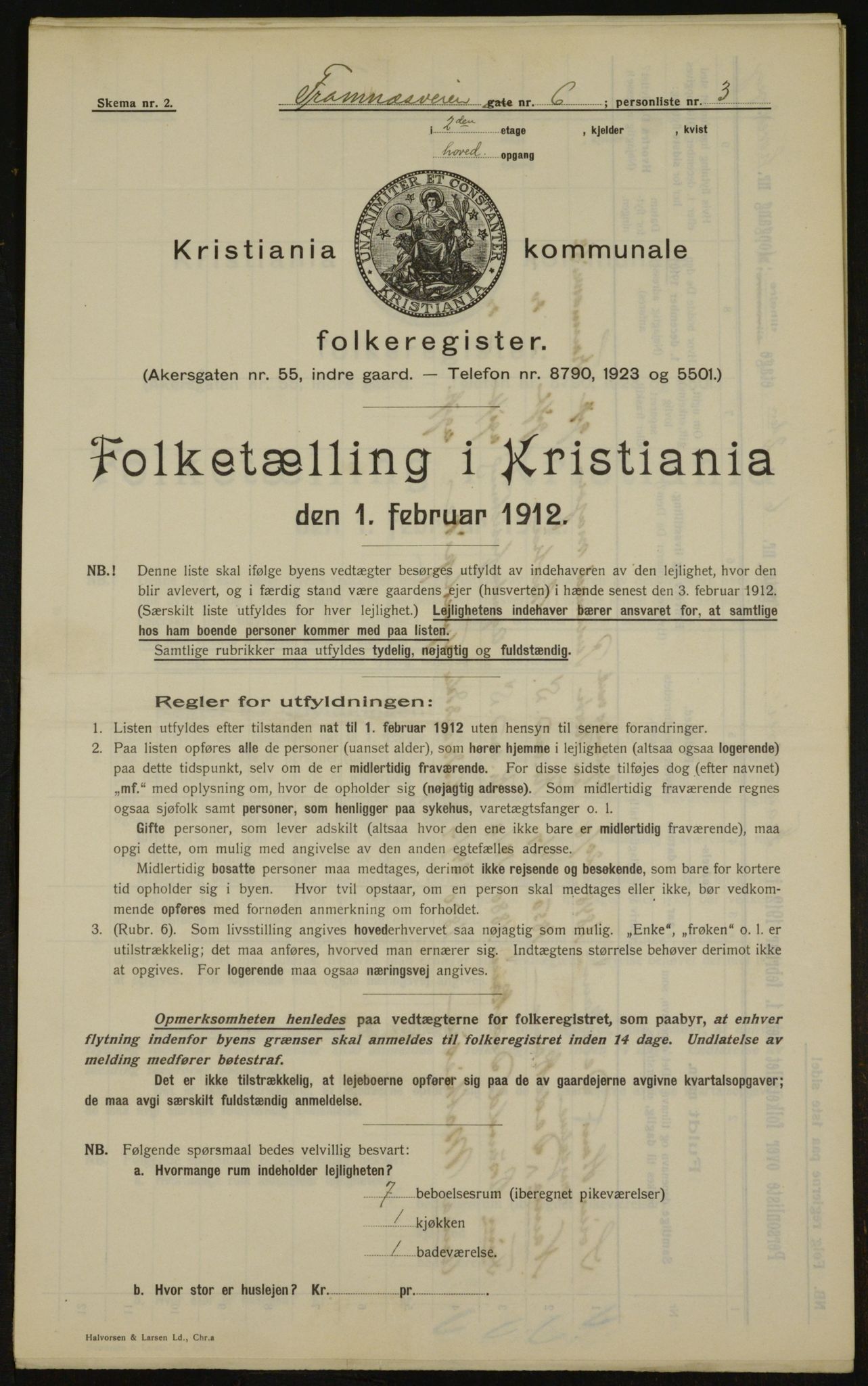 OBA, Kommunal folketelling 1.2.1912 for Kristiania, 1912, s. 25433