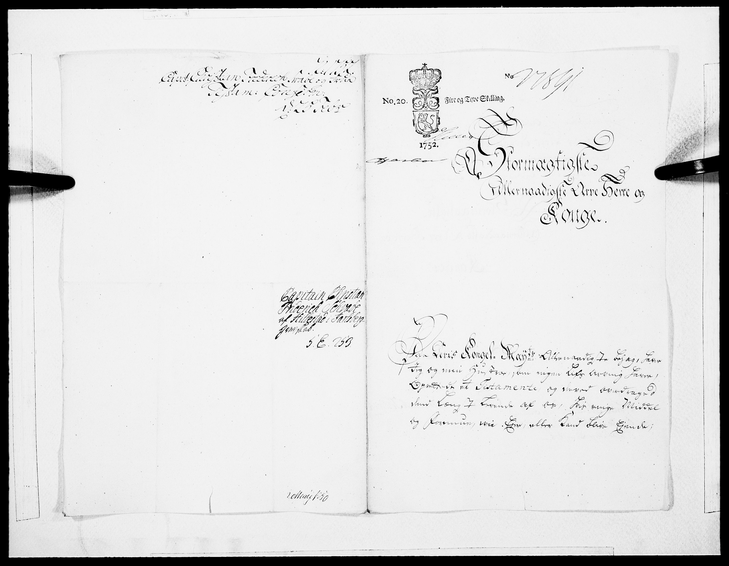 Danske Kanselli 1572-1799, RA/EA-3023/F/Fc/Fcc/Fcca/L0161: Norske innlegg 1572-1799, 1752, s. 144