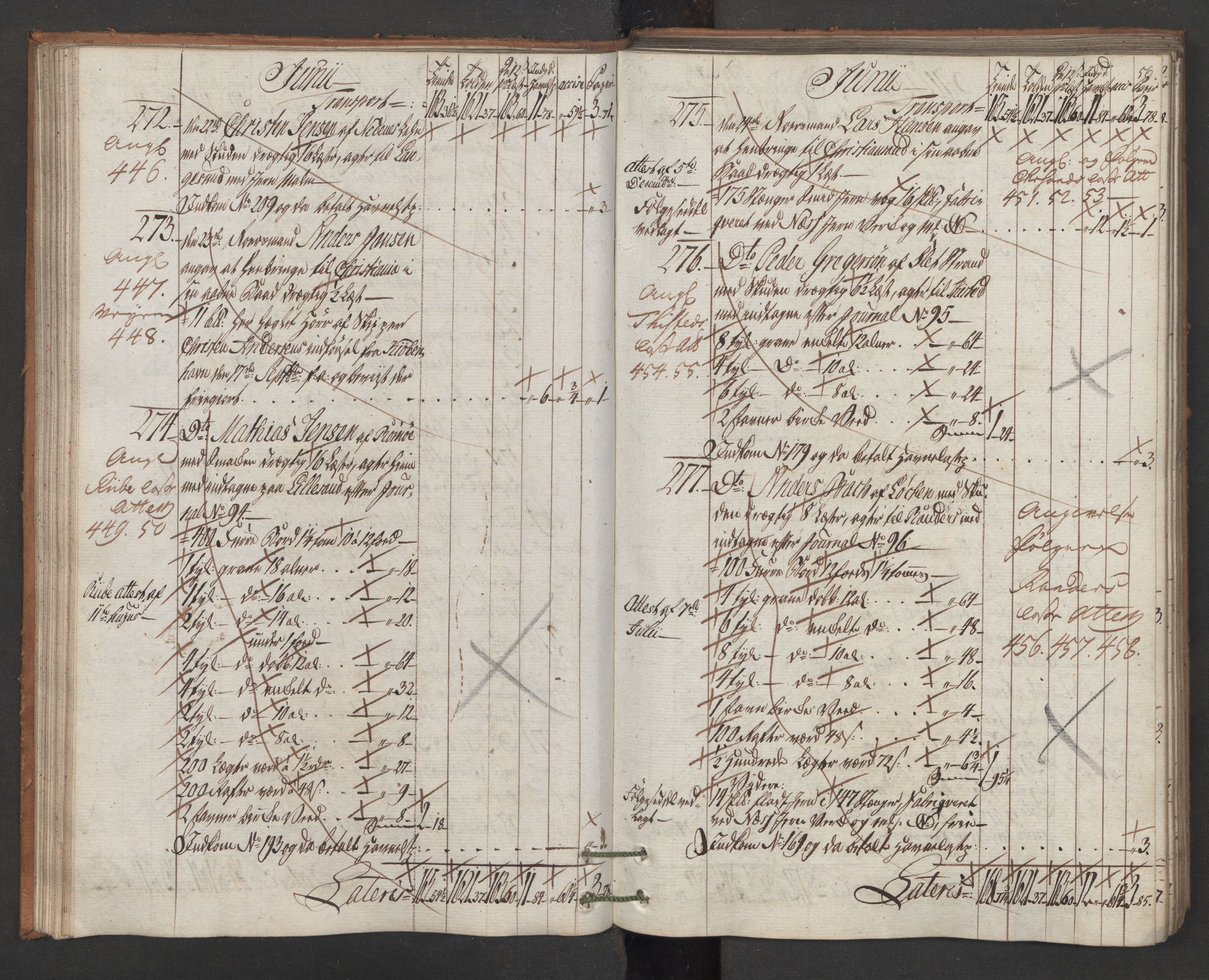 Generaltollkammeret, tollregnskaper, AV/RA-EA-5490/R15/L0105/0002: Tollregnskaper Arendal / Utgående hovedtollbok, 1786, s. 55b-56a