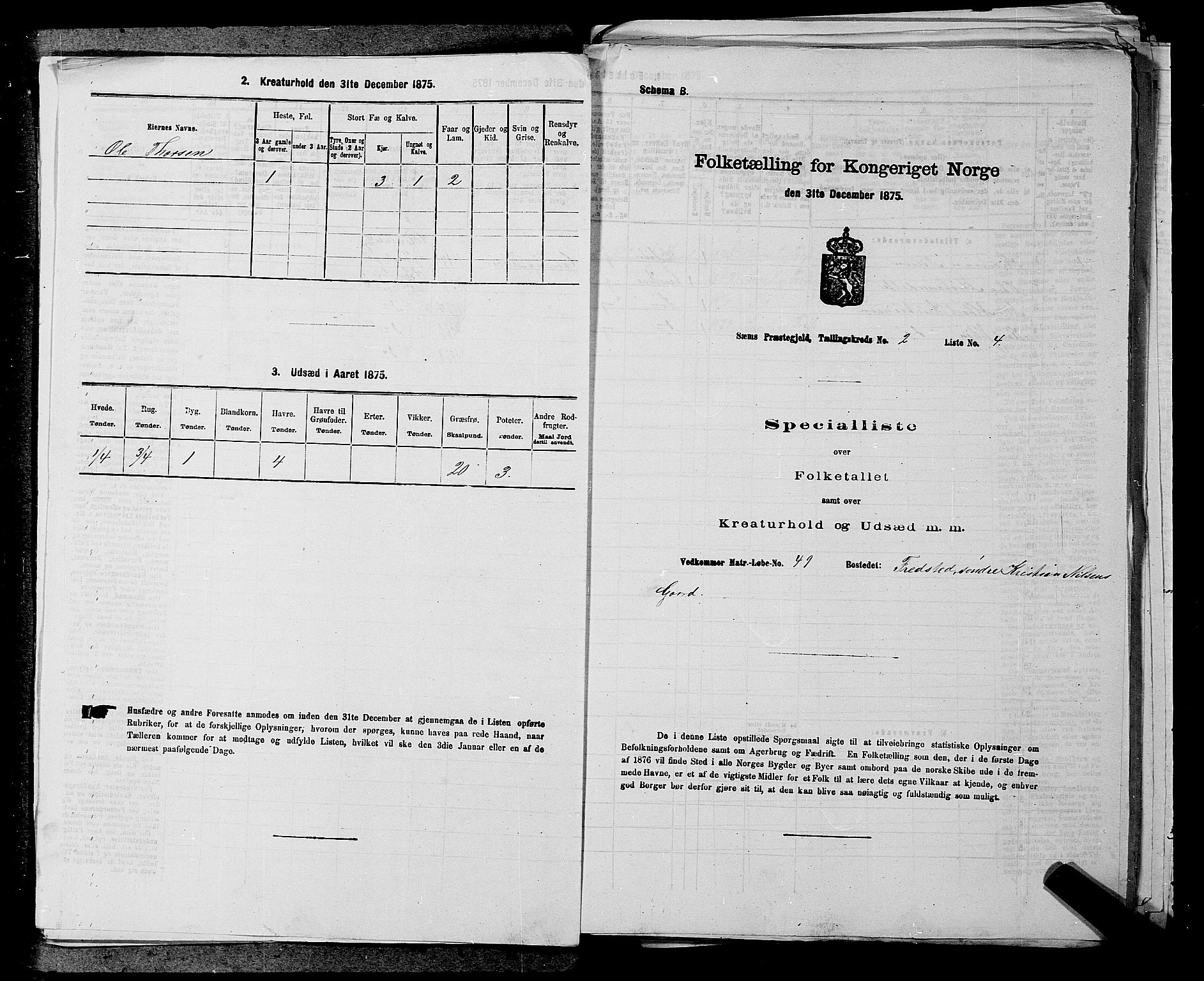 SAKO, Folketelling 1875 for 0721P Sem prestegjeld, 1875, s. 234