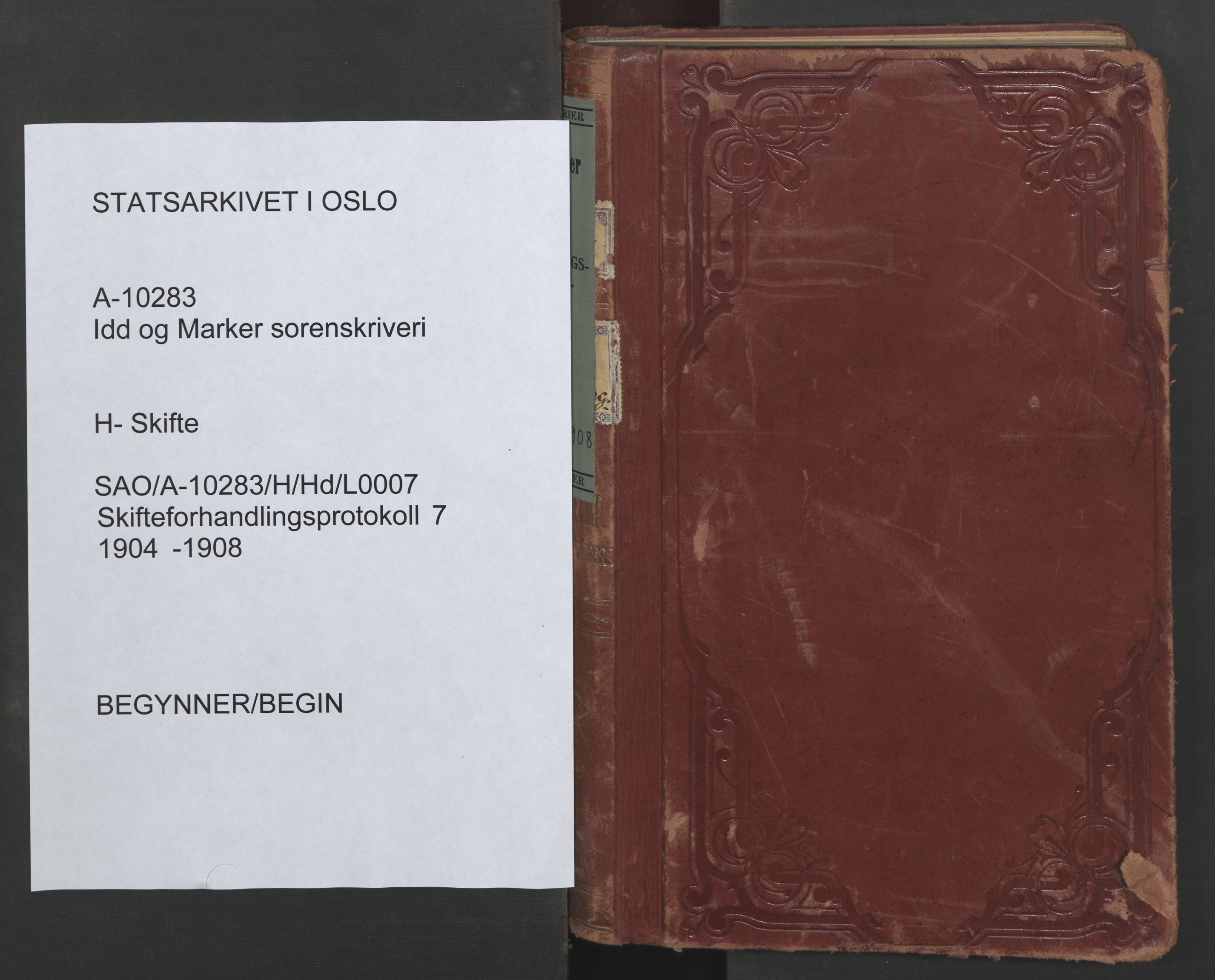 Idd og Marker sorenskriveri, SAO/A-10283/H/Hd/L0007: Skifteforhandlingsprotokoll, 1904-1908