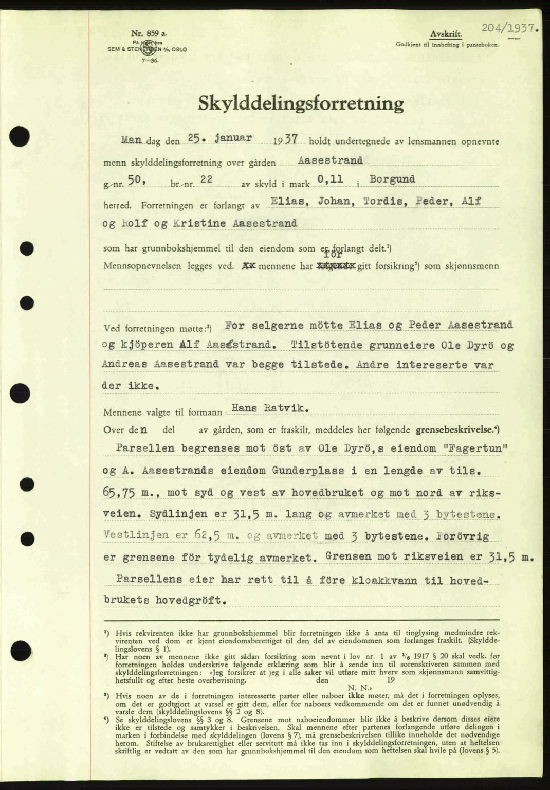 Nordre Sunnmøre sorenskriveri, SAT/A-0006/1/2/2C/2Ca: Pantebok nr. A2, 1936-1937, Dagboknr: 204/1937