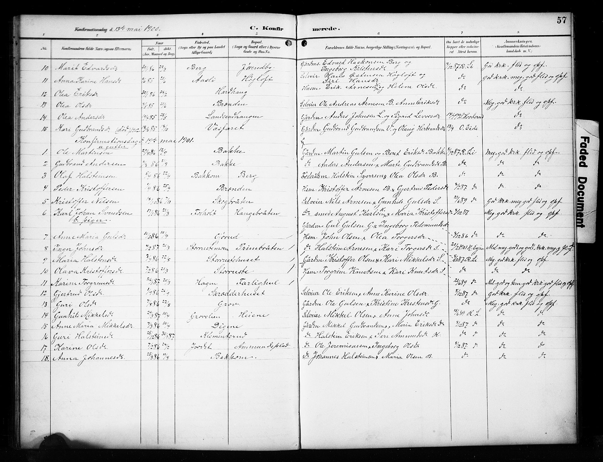 Sør-Aurdal prestekontor, AV/SAH-PREST-128/H/Ha/Hab/L0017: Klokkerbok nr. 17, 1894-1923, s. 57