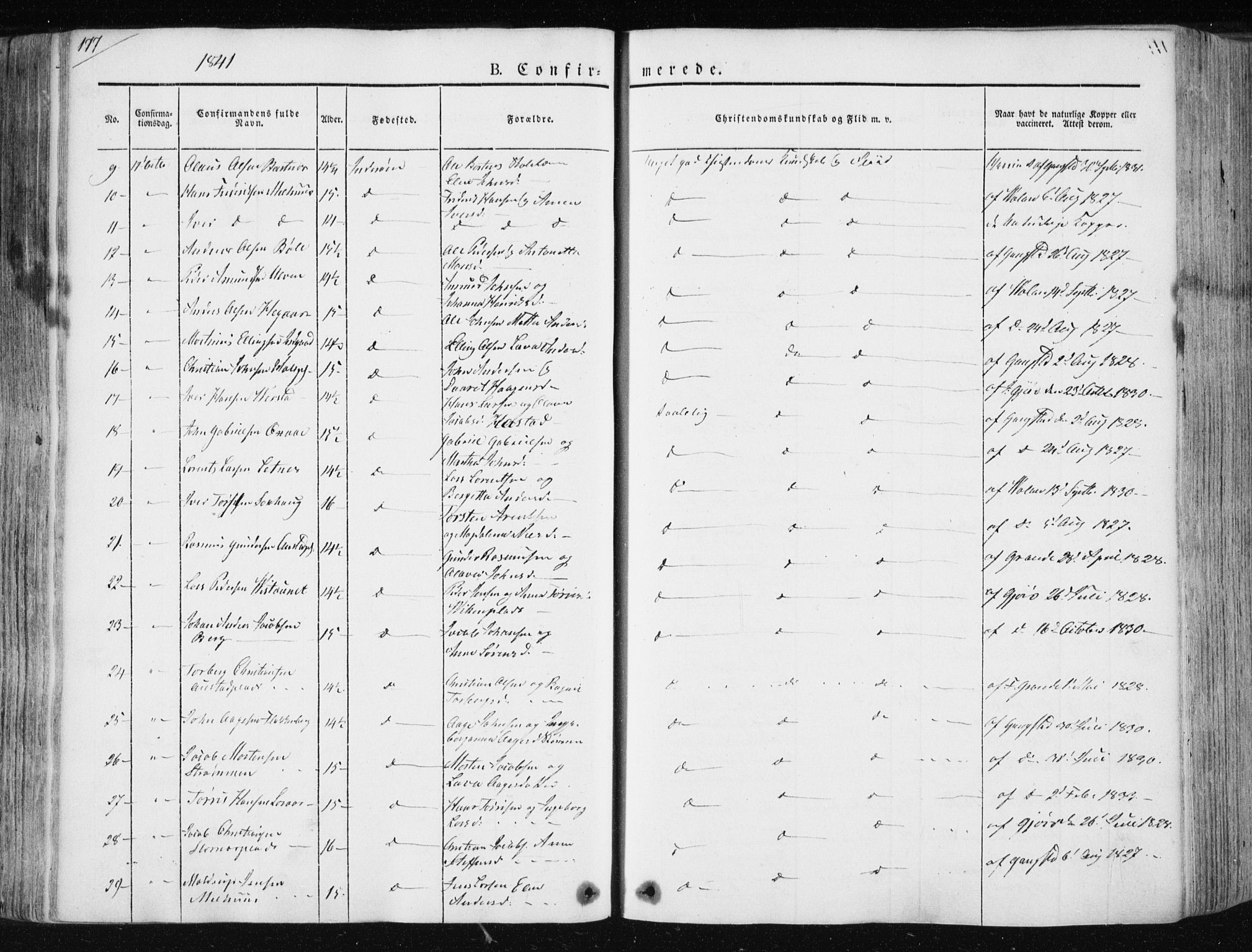 Ministerialprotokoller, klokkerbøker og fødselsregistre - Nord-Trøndelag, SAT/A-1458/730/L0280: Ministerialbok nr. 730A07 /1, 1840-1854, s. 177