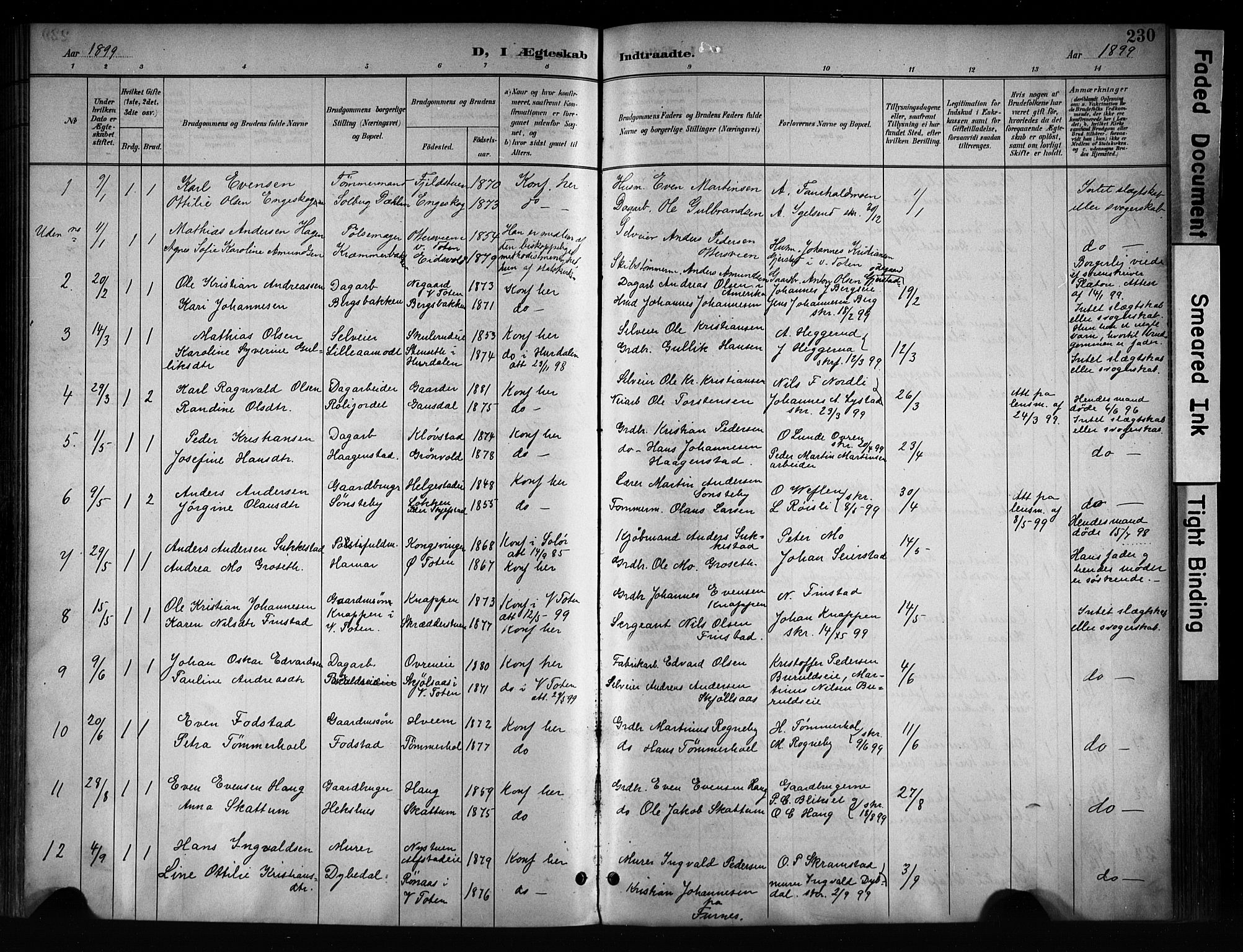 Østre Toten prestekontor, AV/SAH-PREST-104/H/Ha/Haa/L0008: Ministerialbok nr. 8, 1897-1909, s. 230