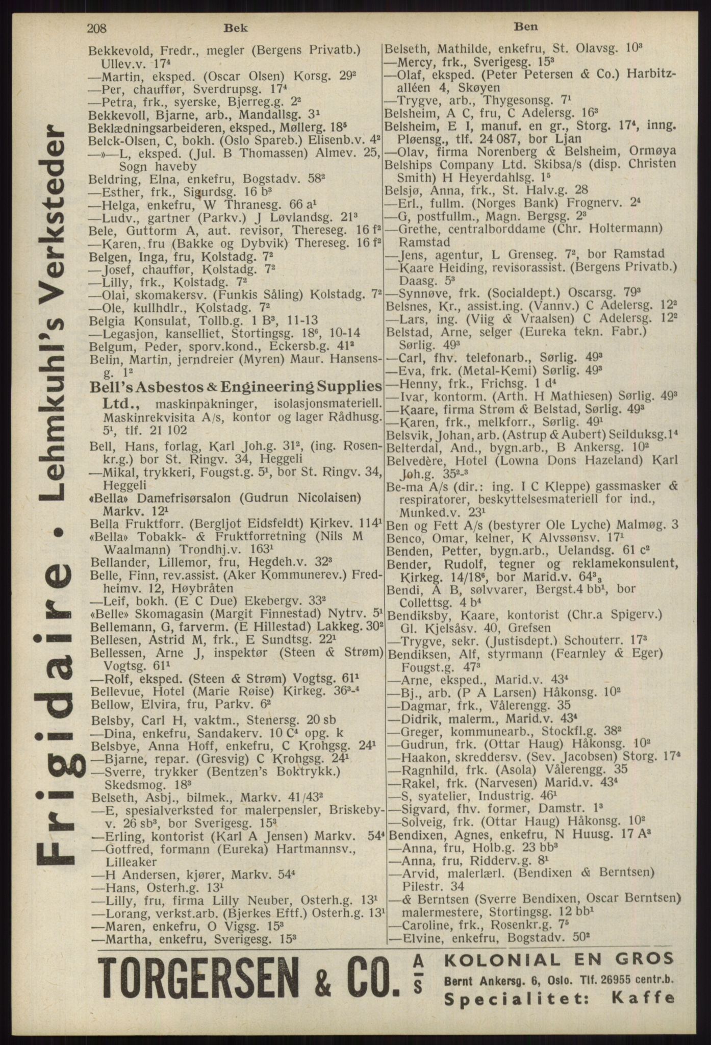 Kristiania/Oslo adressebok, PUBL/-, 1939, s. 208