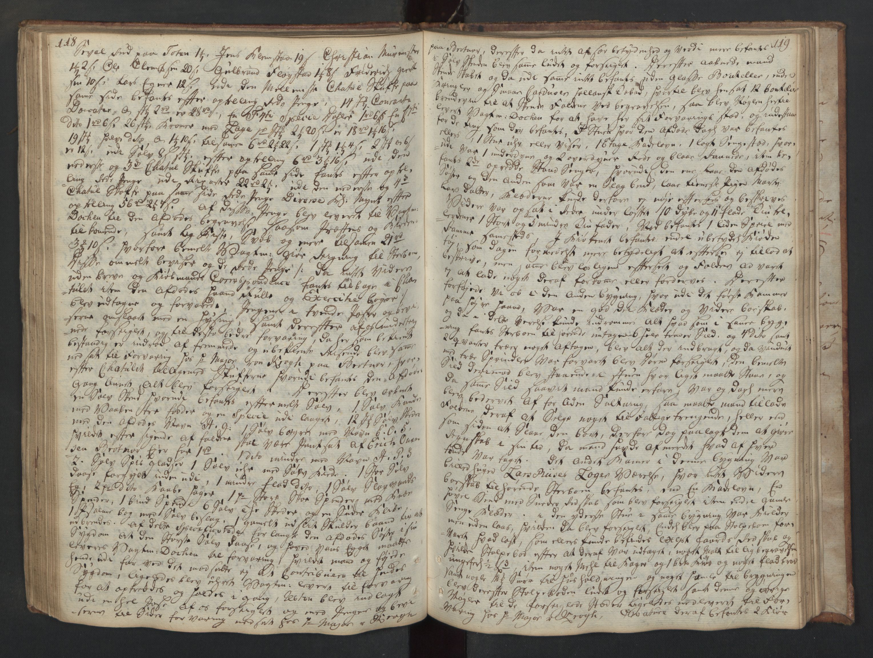 Forsvaret, Generalauditøren, AV/RA-RAFA-1772/F/Fj/Fjc/L0007: Skifteprotokol for 1ste søndenfjeldske dragonregiment, 1762-1789, s. 118-119