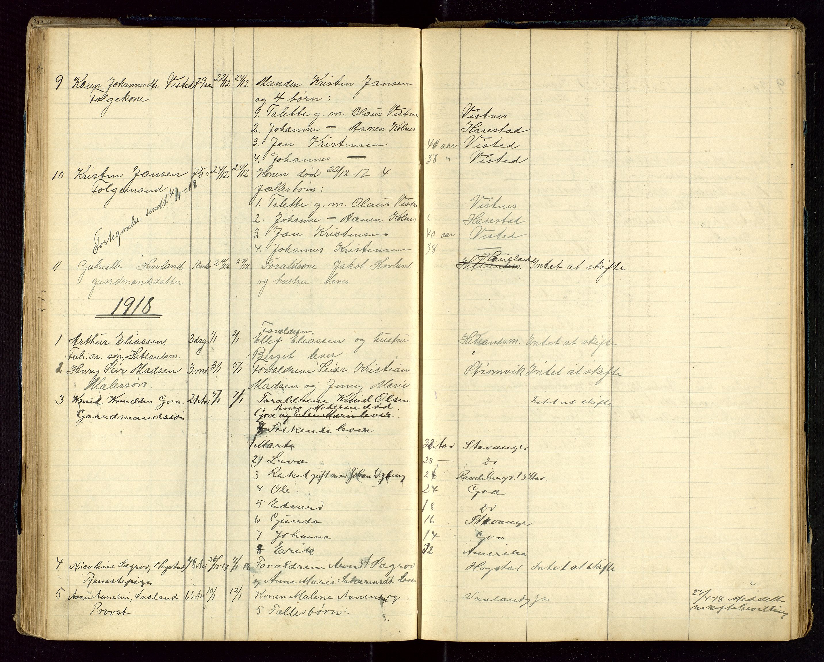 Hetland lensmannskontor, AV/SAST-A-100101/Gga/L0002: Dødsfallprotokoll, 1910-1921