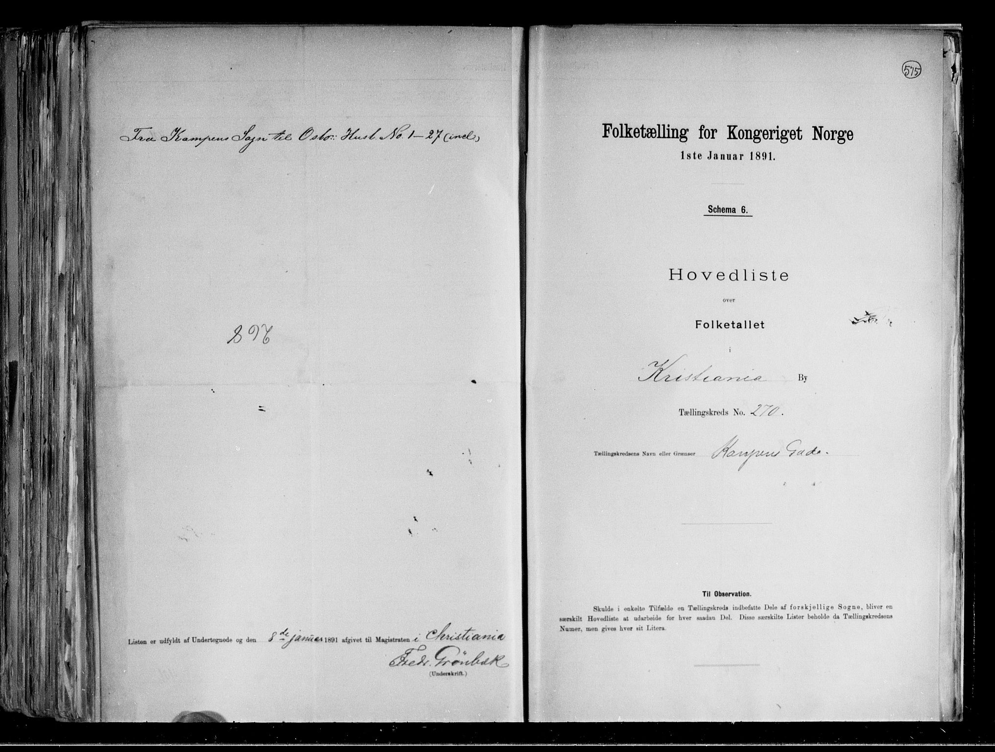 RA, Folketelling 1891 for 0301 Kristiania kjøpstad, 1891, s. 160874