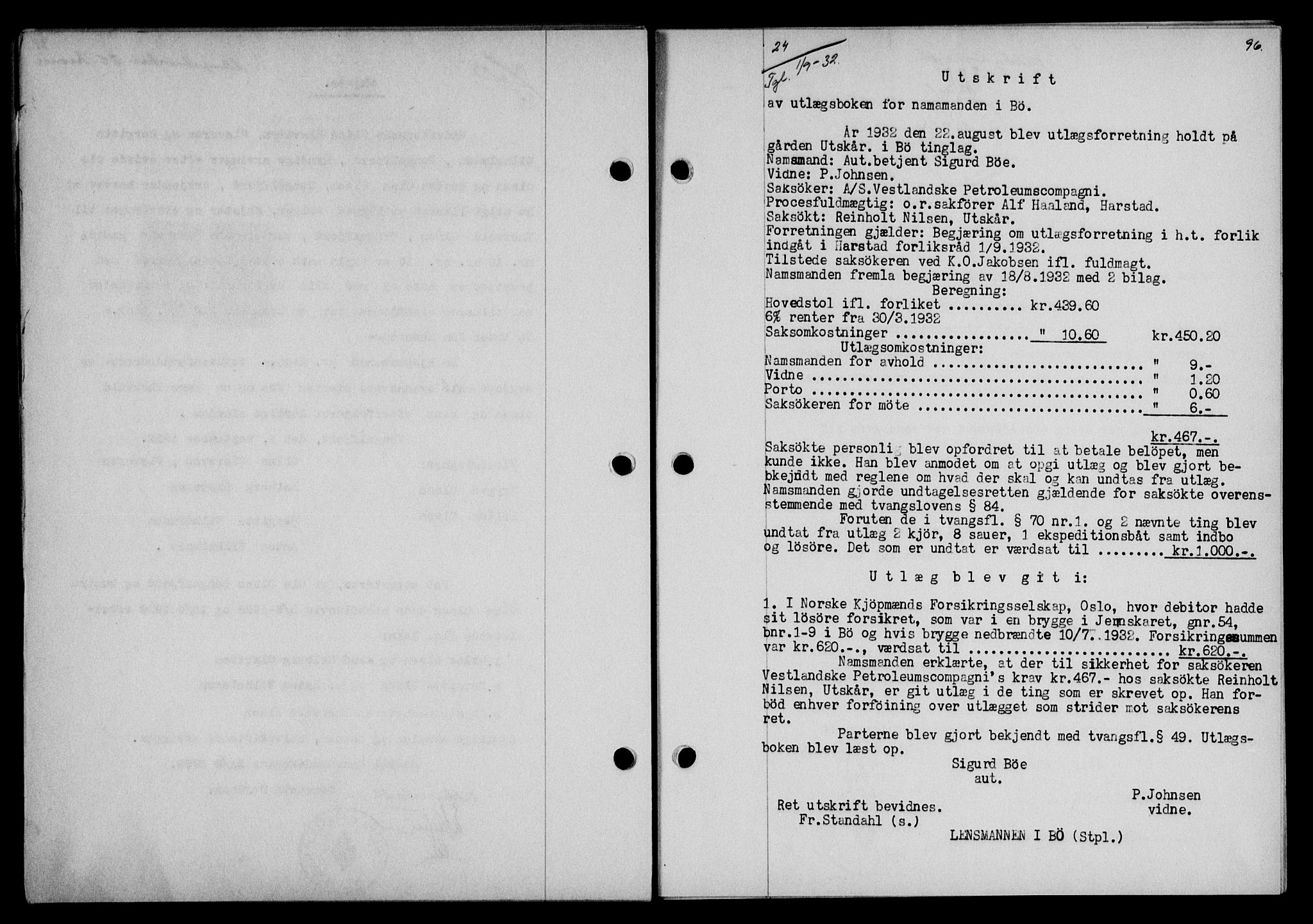 Vesterålen sorenskriveri, SAT/A-4180/1/2/2Ca/L0056: Pantebok nr. 49, 1932-1933, Tingl.dato: 01.09.1932