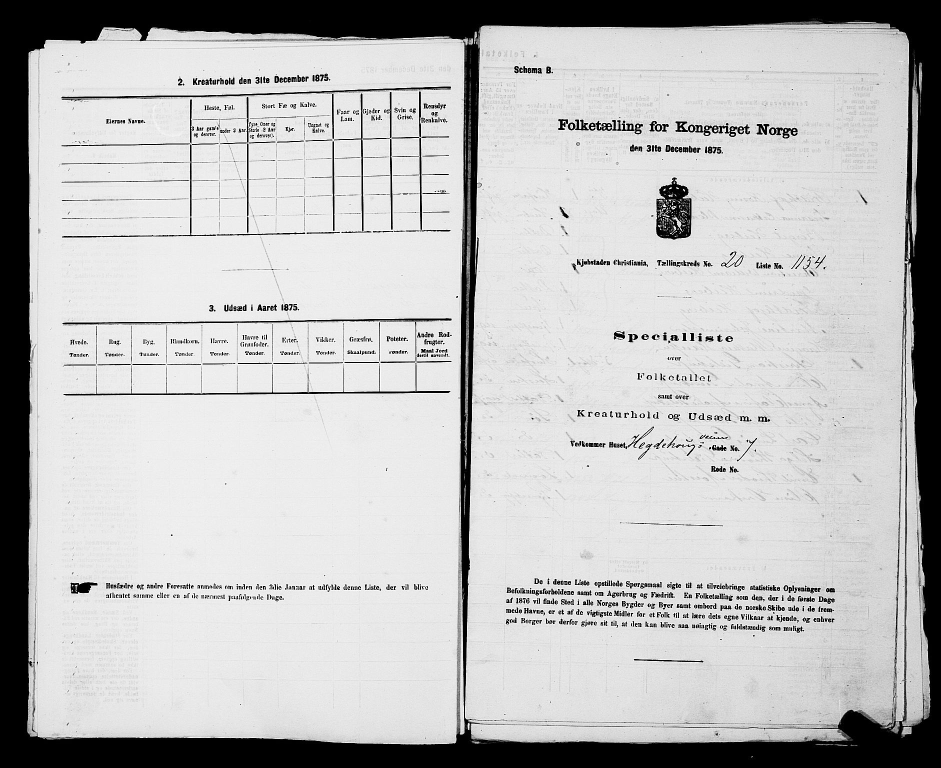 RA, Folketelling 1875 for 0301 Kristiania kjøpstad, 1875, s. 3612