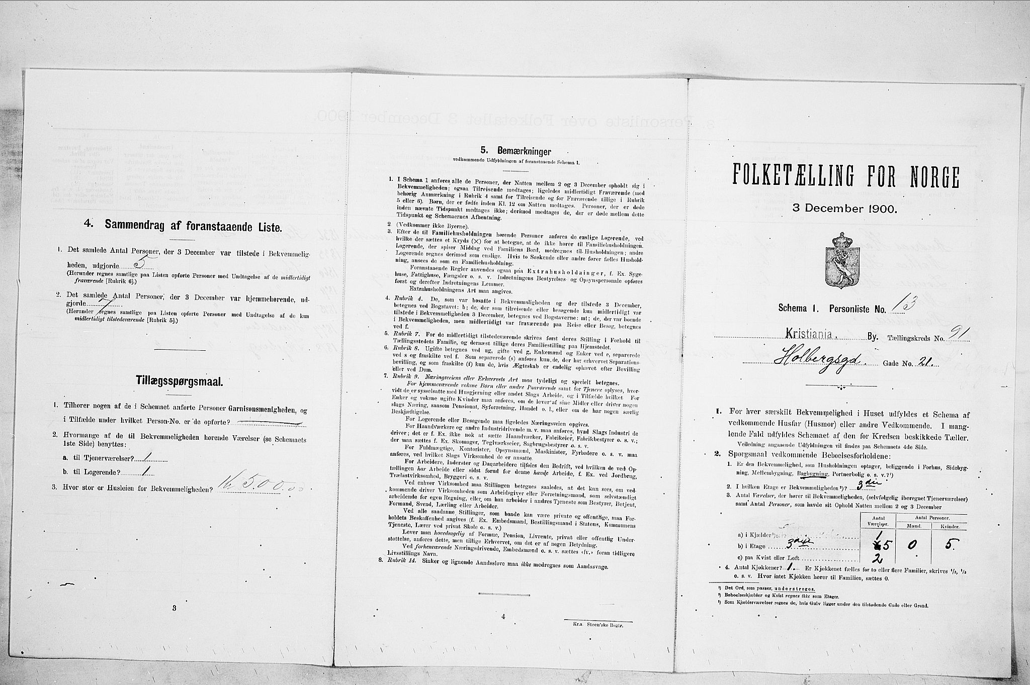 SAO, Folketelling 1900 for 0301 Kristiania kjøpstad, 1900, s. 38147