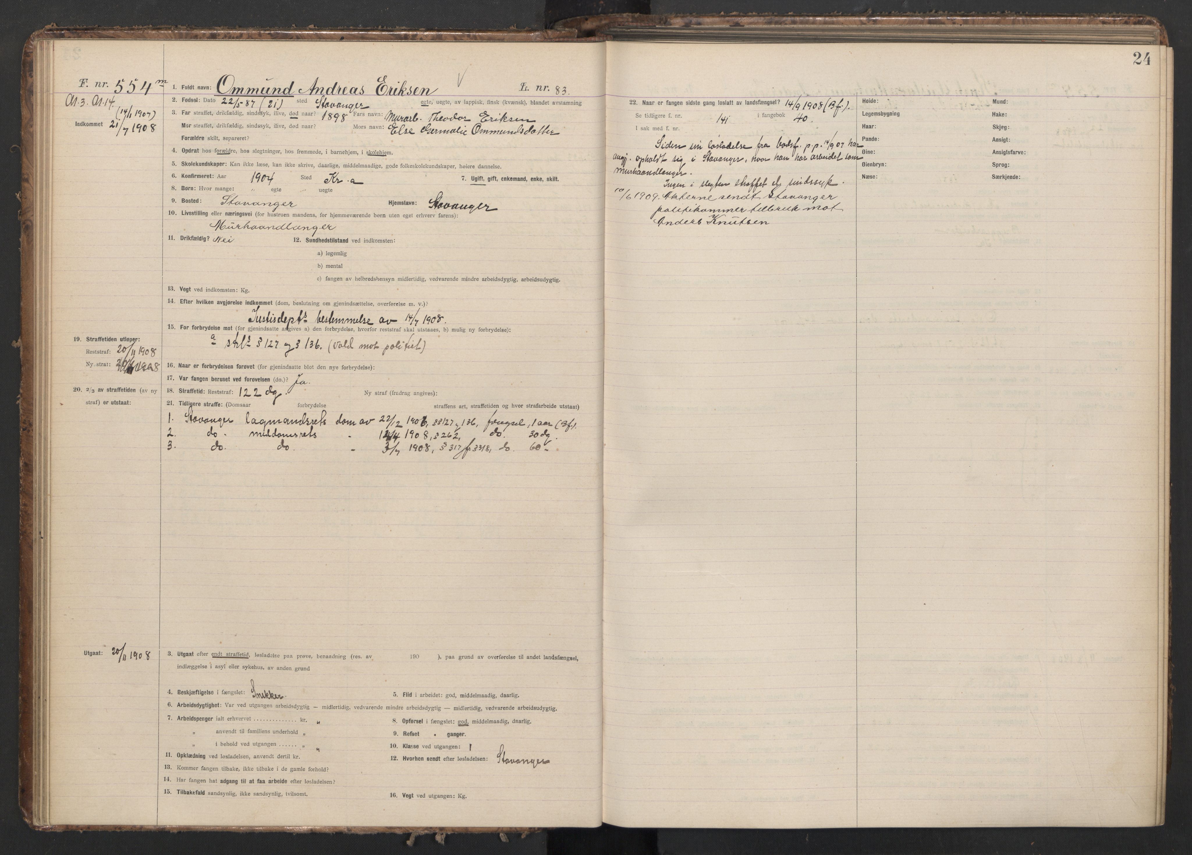 Botsfengslet, AV/RA-S-1539/D/Db/Dbb/L0042: 531m - 871m, 1908-1909, s. 24