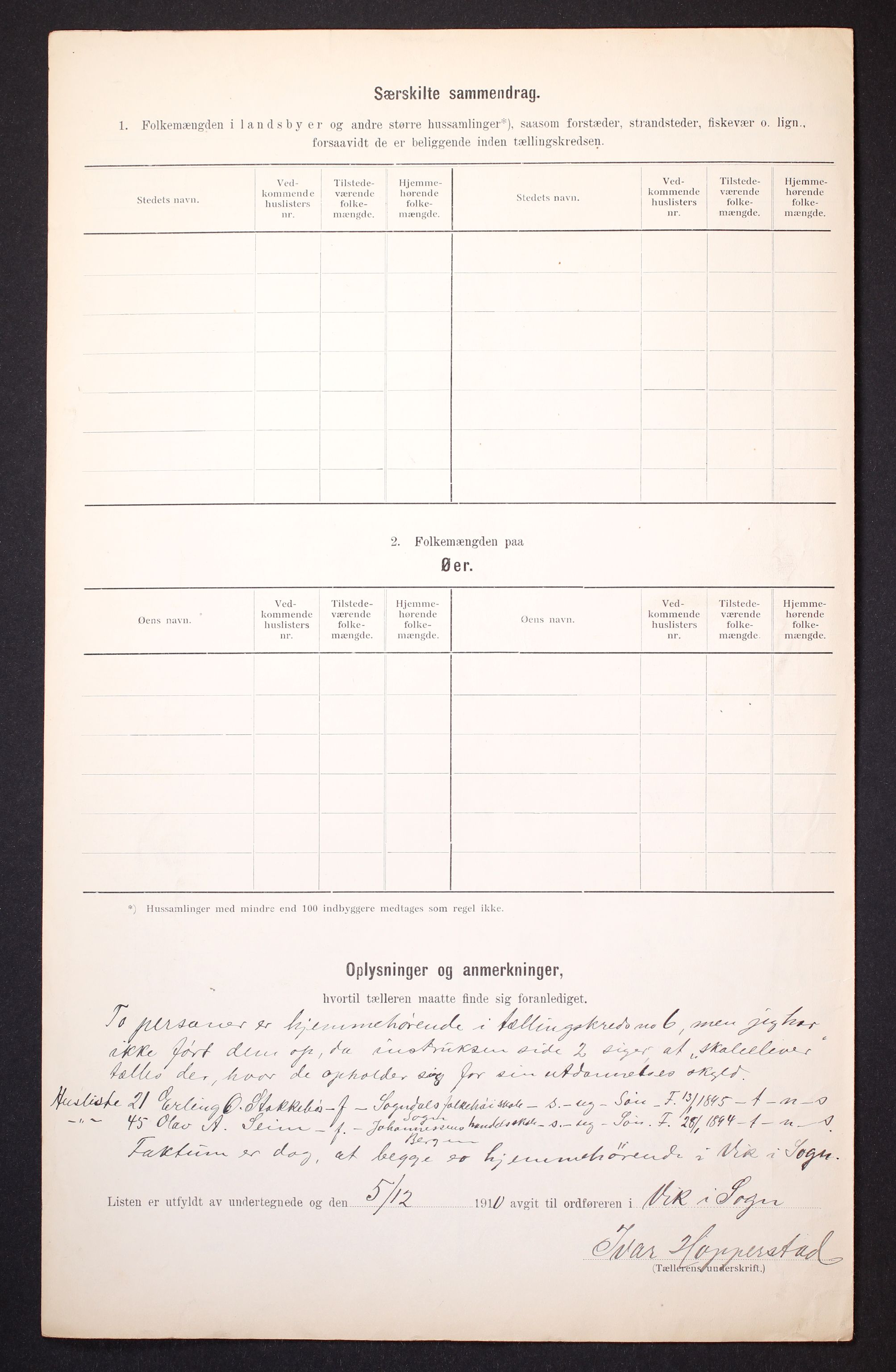 RA, Folketelling 1910 for 1417 Vik herred, 1910, s. 21