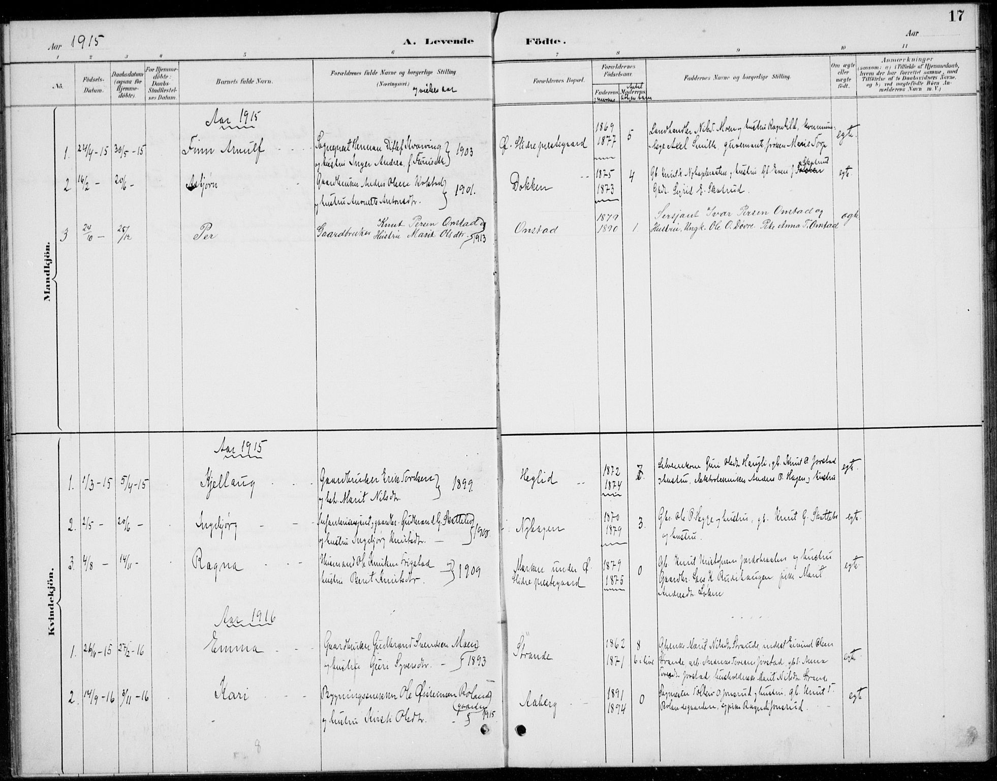 Øystre Slidre prestekontor, AV/SAH-PREST-138/H/Ha/Haa/L0005: Ministerialbok nr. 5, 1887-1916, s. 17