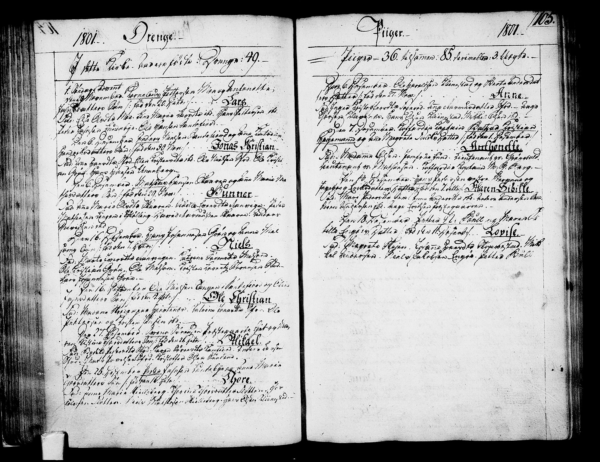 Sandar kirkebøker, AV/SAKO-A-243/F/Fa/L0003: Ministerialbok nr. 3, 1789-1814, s. 105