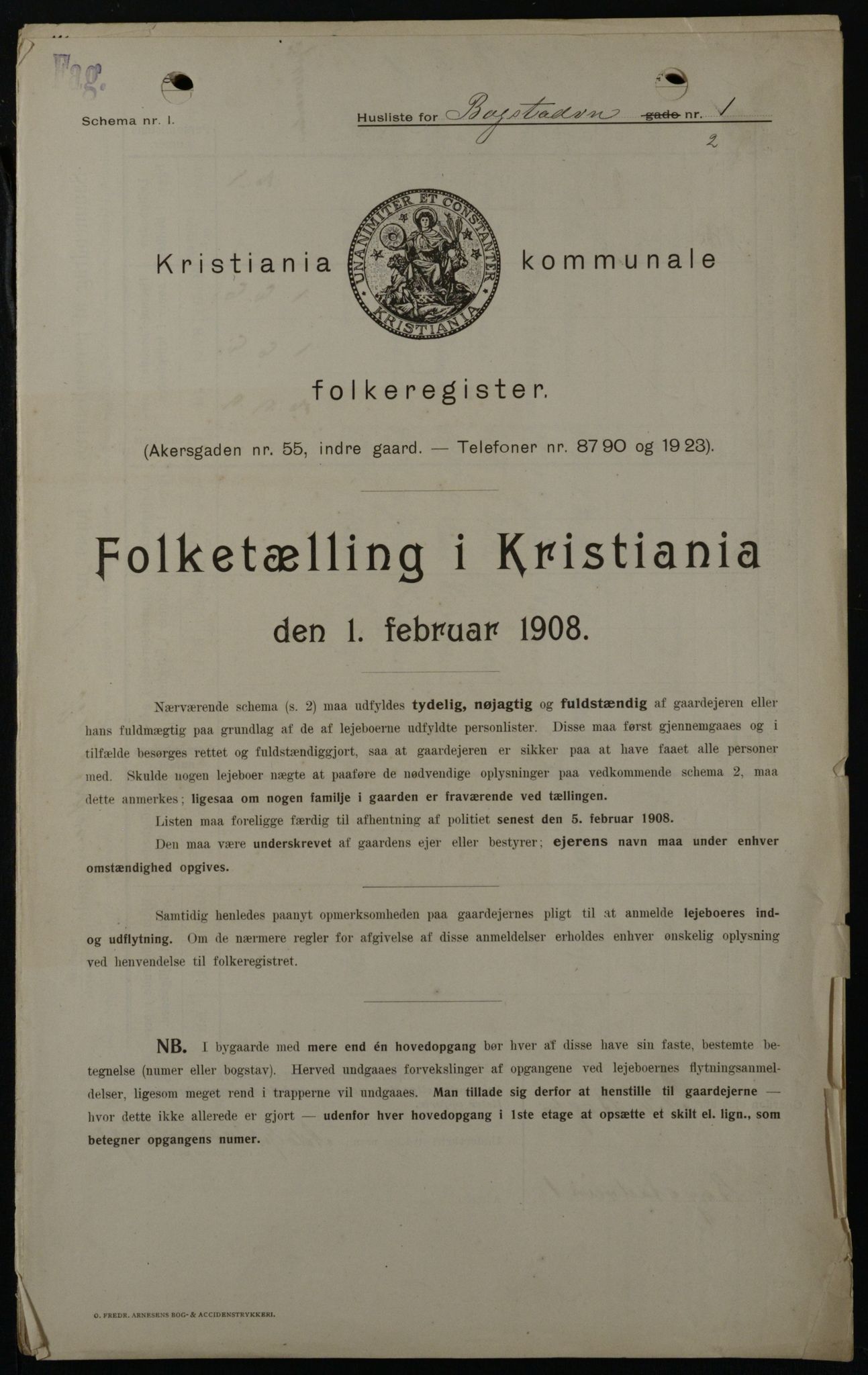 OBA, Kommunal folketelling 1.2.1908 for Kristiania kjøpstad, 1908, s. 6604