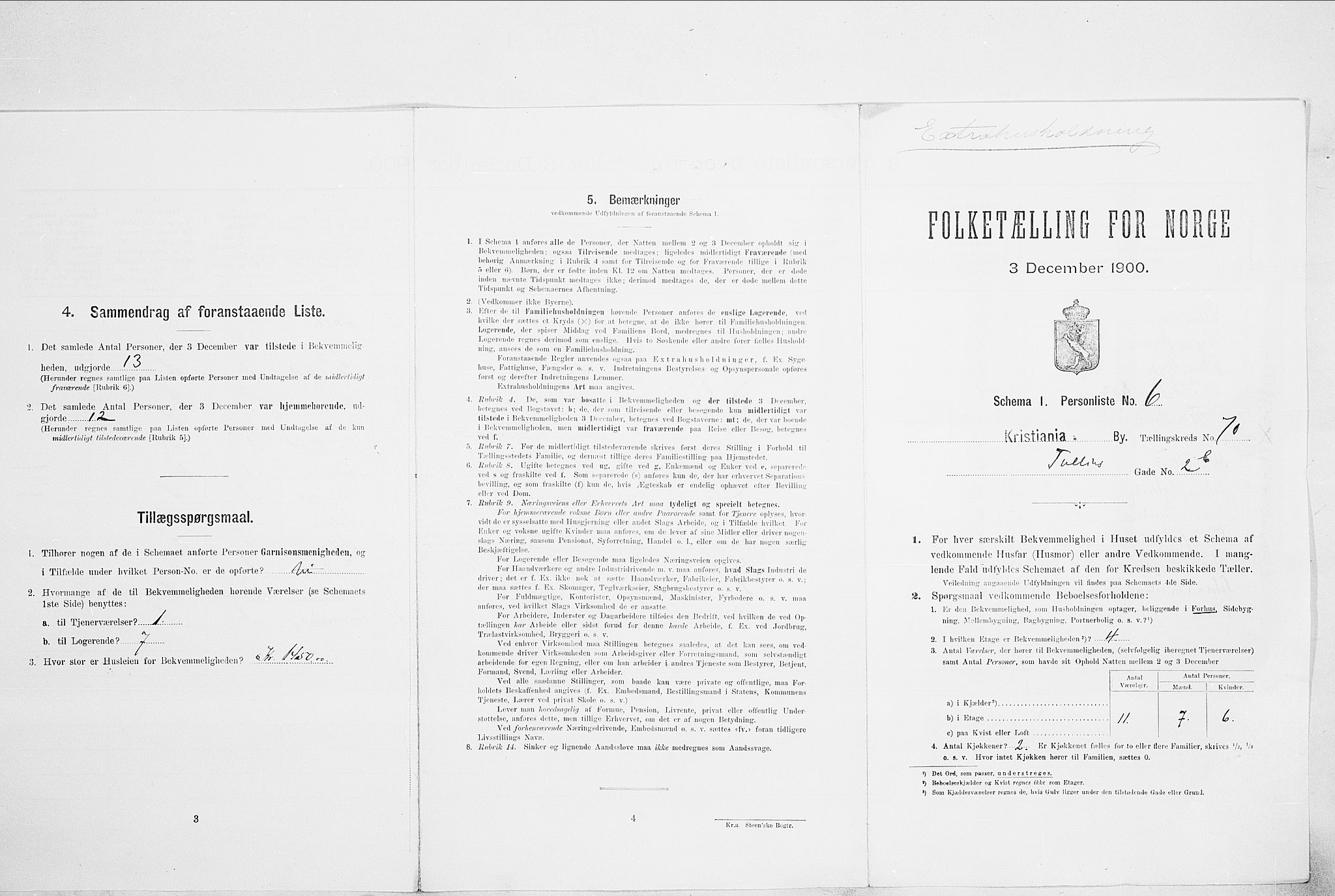 SAO, Folketelling 1900 for 0301 Kristiania kjøpstad, 1900, s. 105459