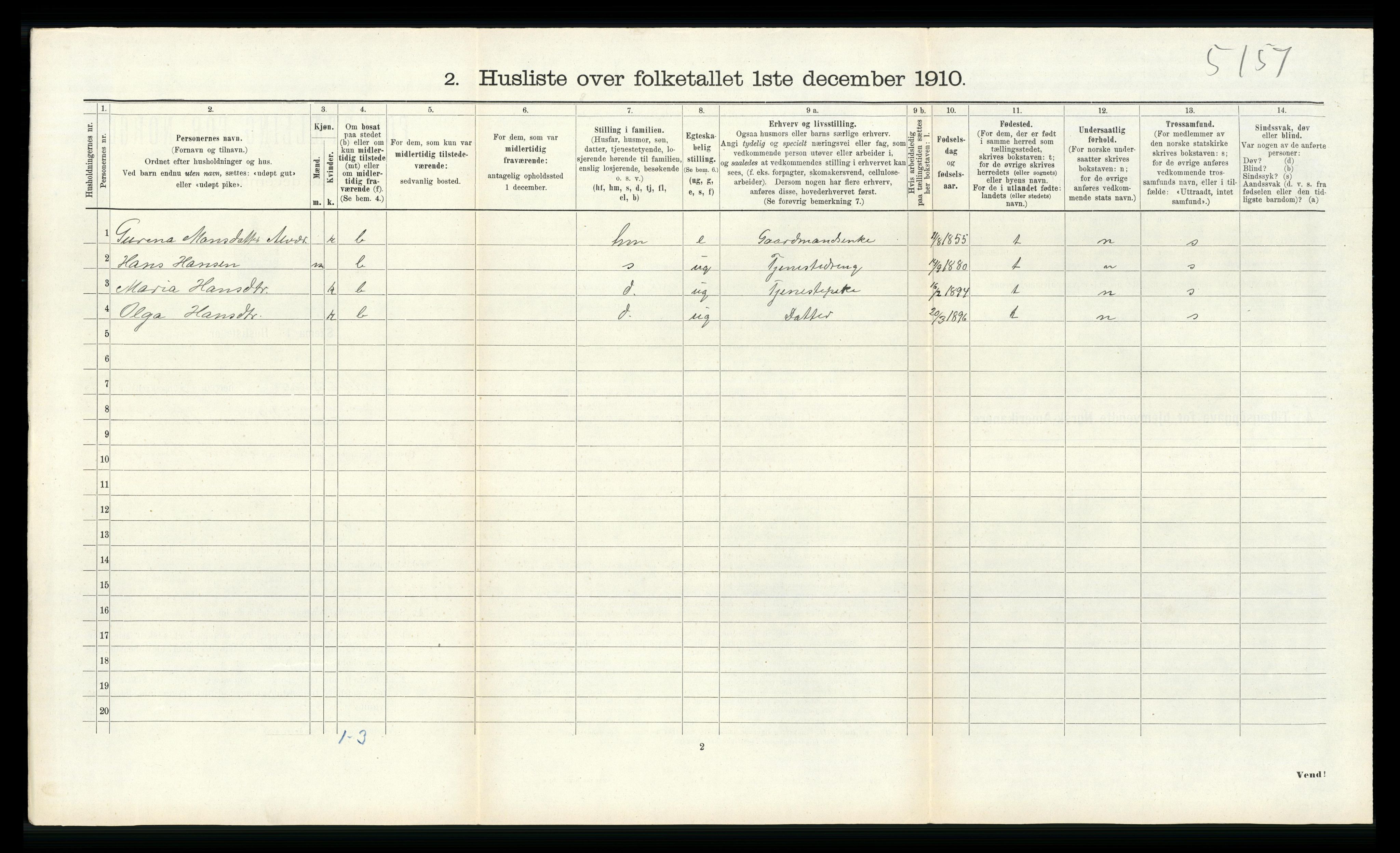 RA, Folketelling 1910 for 1257 Alversund herred, 1910, s. 675