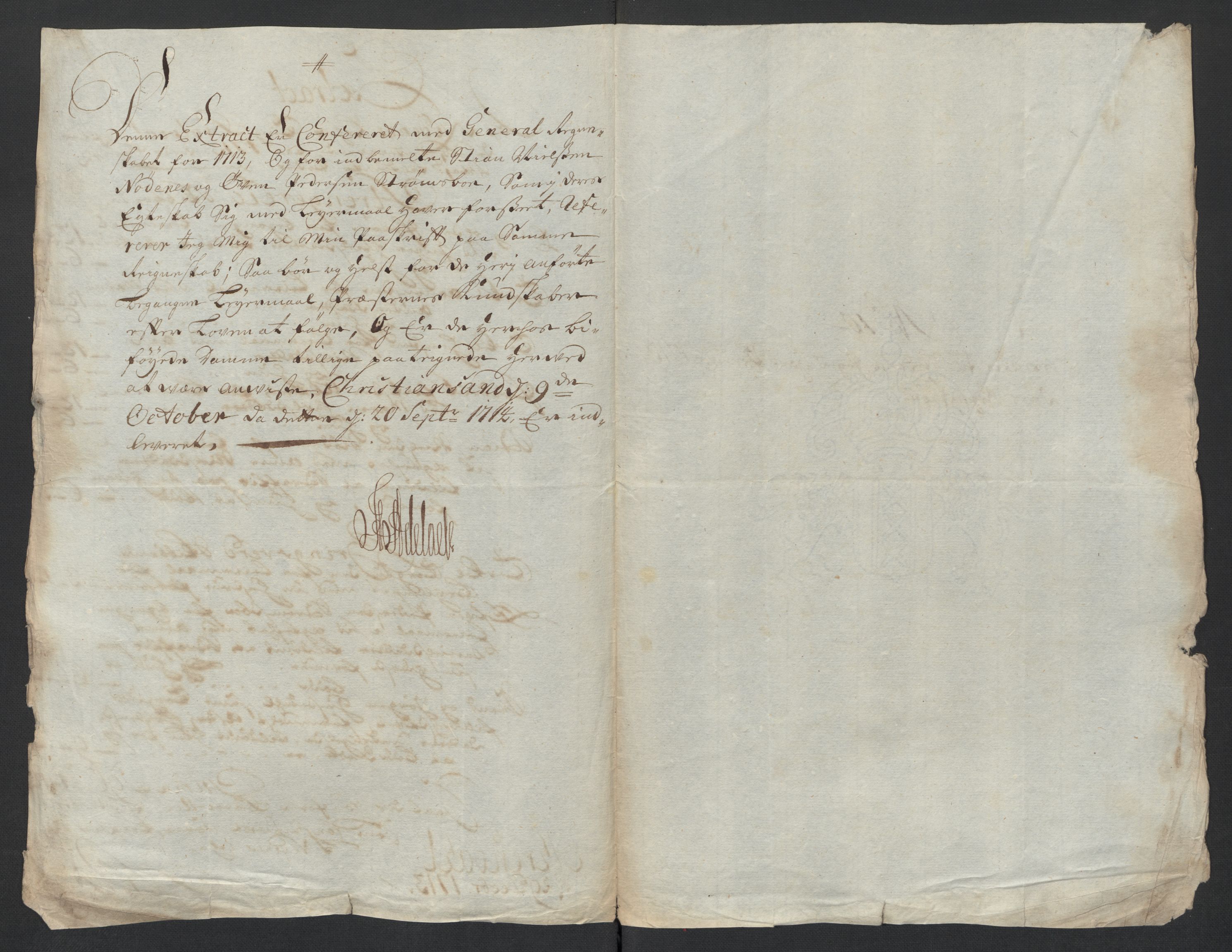 Rentekammeret inntil 1814, Reviderte regnskaper, Fogderegnskap, RA/EA-4092/R39/L2321: Fogderegnskap Nedenes, 1713-1714, s. 105