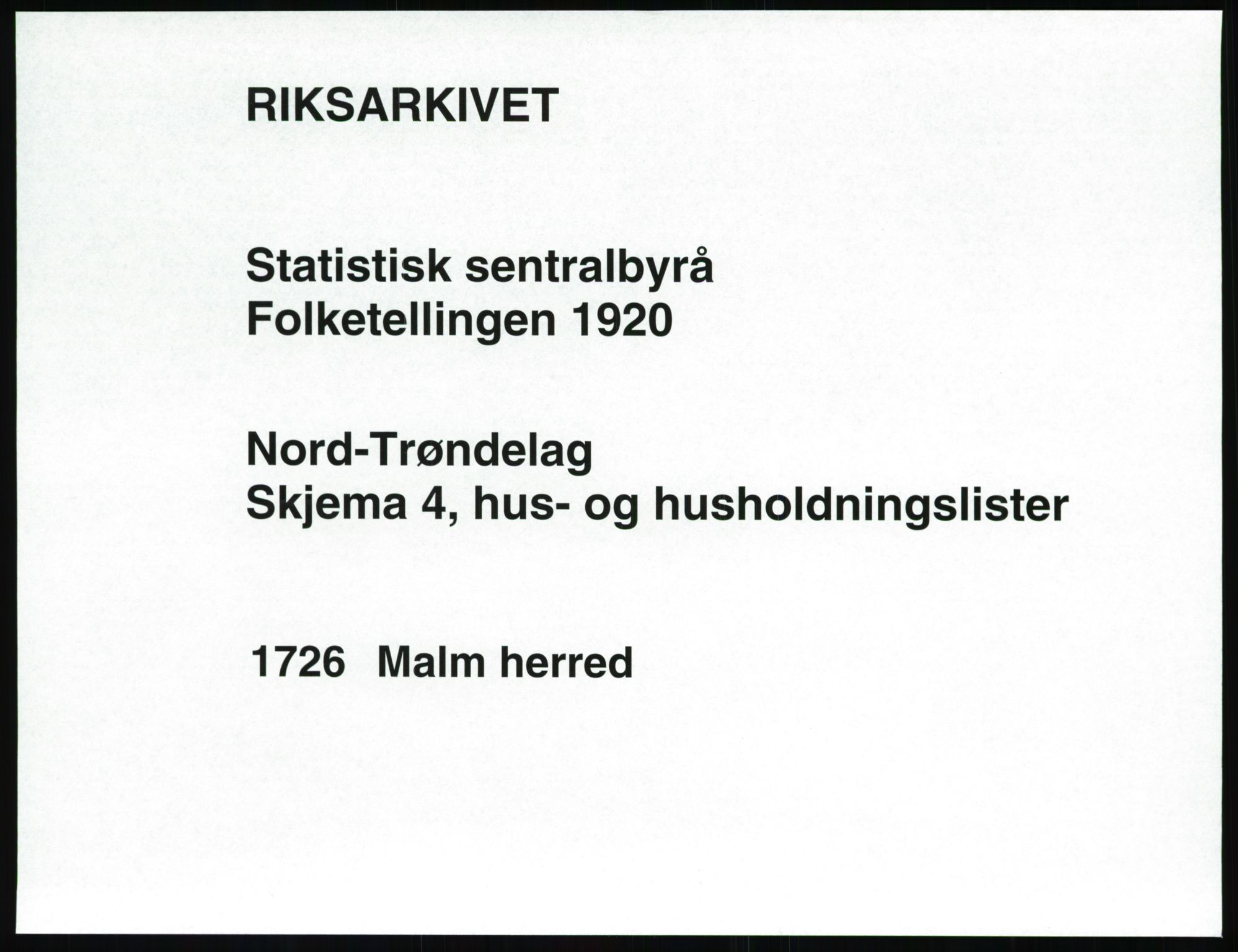 SAT, Folketelling 1920 for 1726 Malm herred, 1920, s. 19