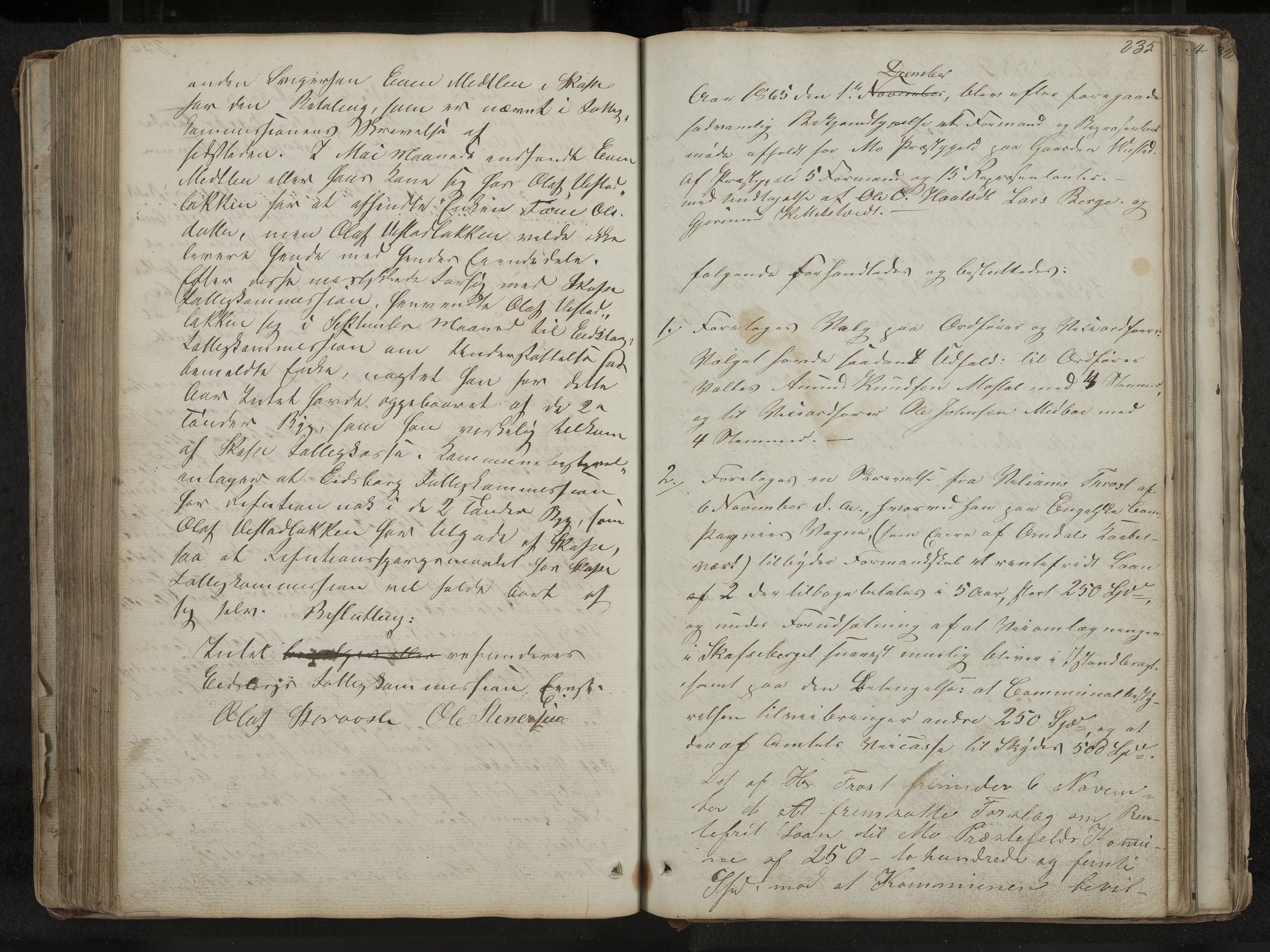 Mo formannskap og sentraladministrasjon, IKAK/0832021/A/L0001: Møtebok Mo og Skafså, 1837-1882, s. 235
