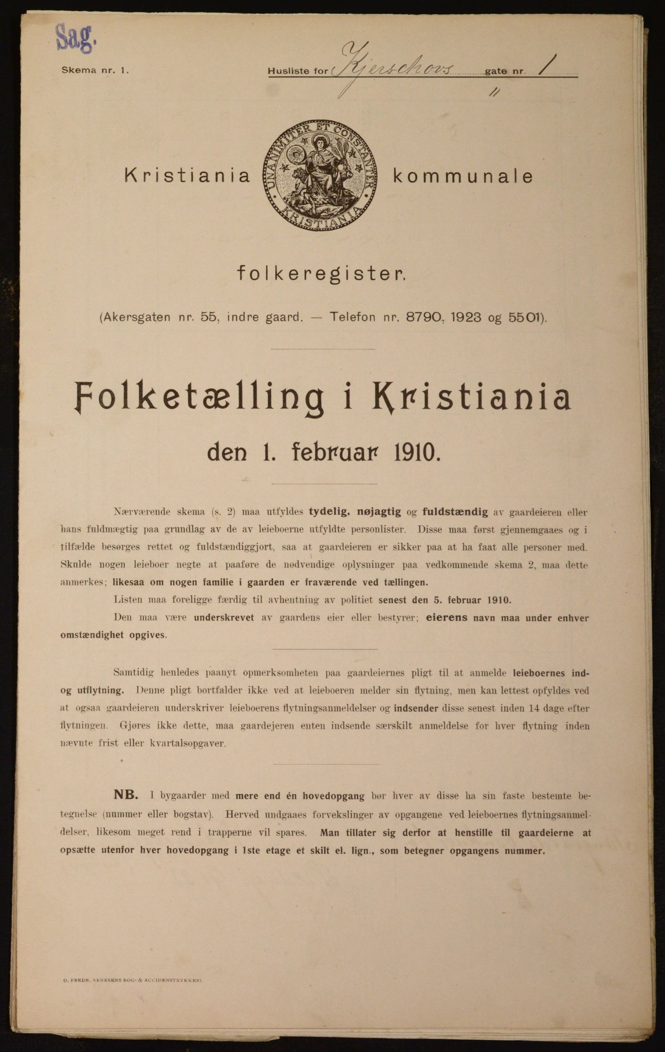 OBA, Kommunal folketelling 1.2.1910 for Kristiania, 1910, s. 47849