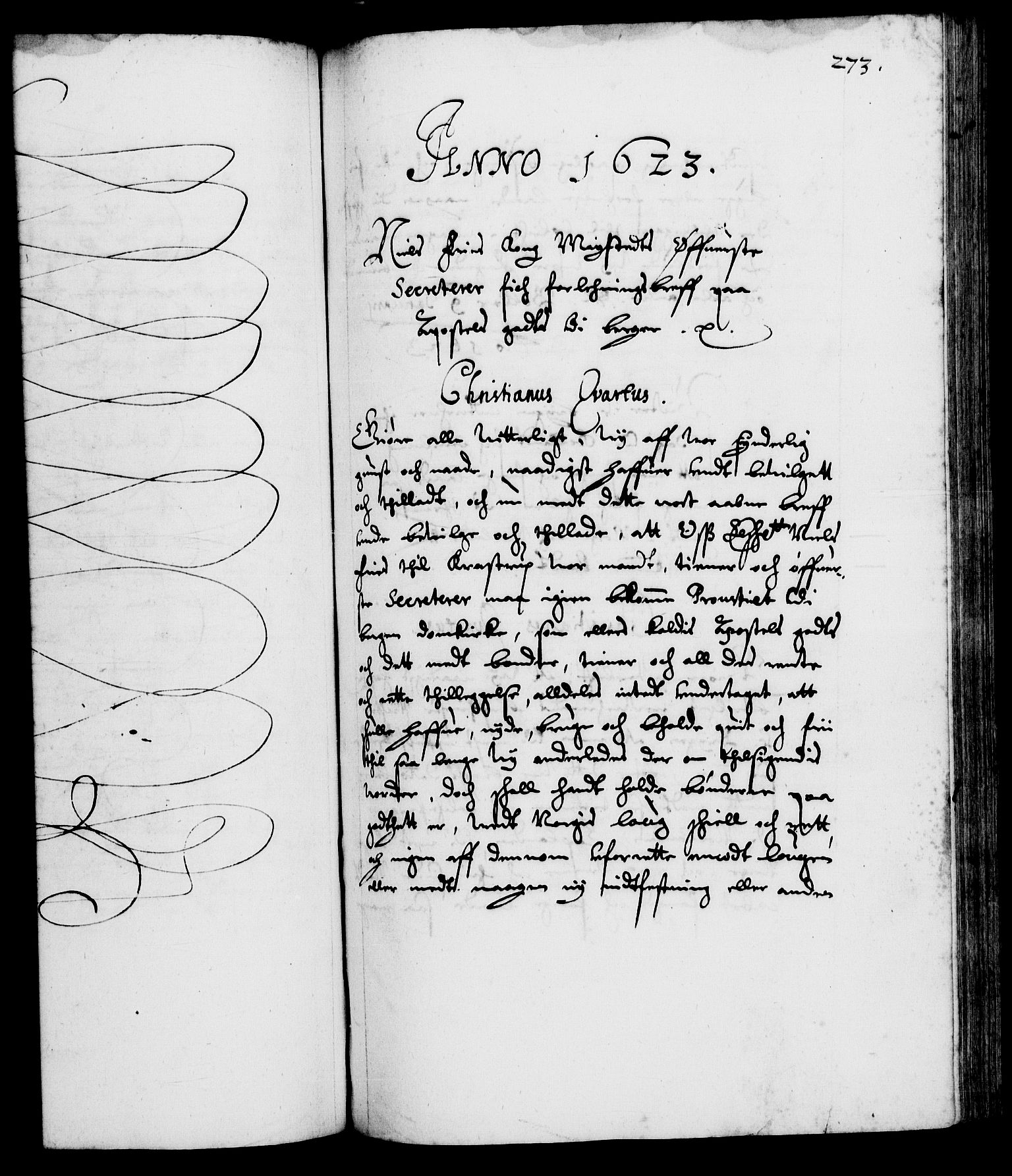 Danske Kanselli 1572-1799, RA/EA-3023/F/Fc/Fca/Fcaa/L0004: Norske registre (mikrofilm), 1617-1630, s. 273a