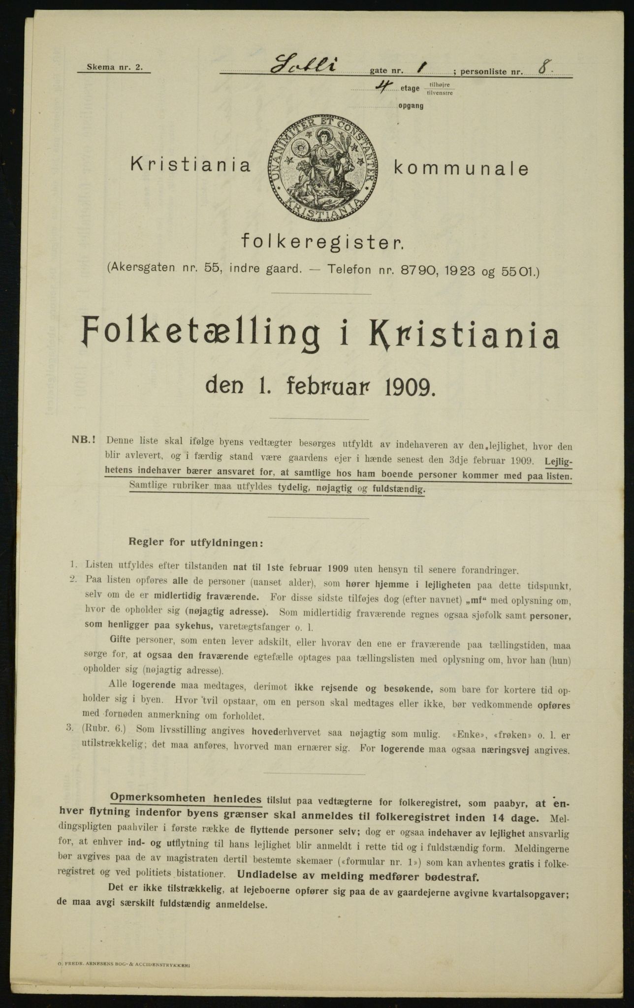 OBA, Kommunal folketelling 1.2.1909 for Kristiania kjøpstad, 1909, s. 90360