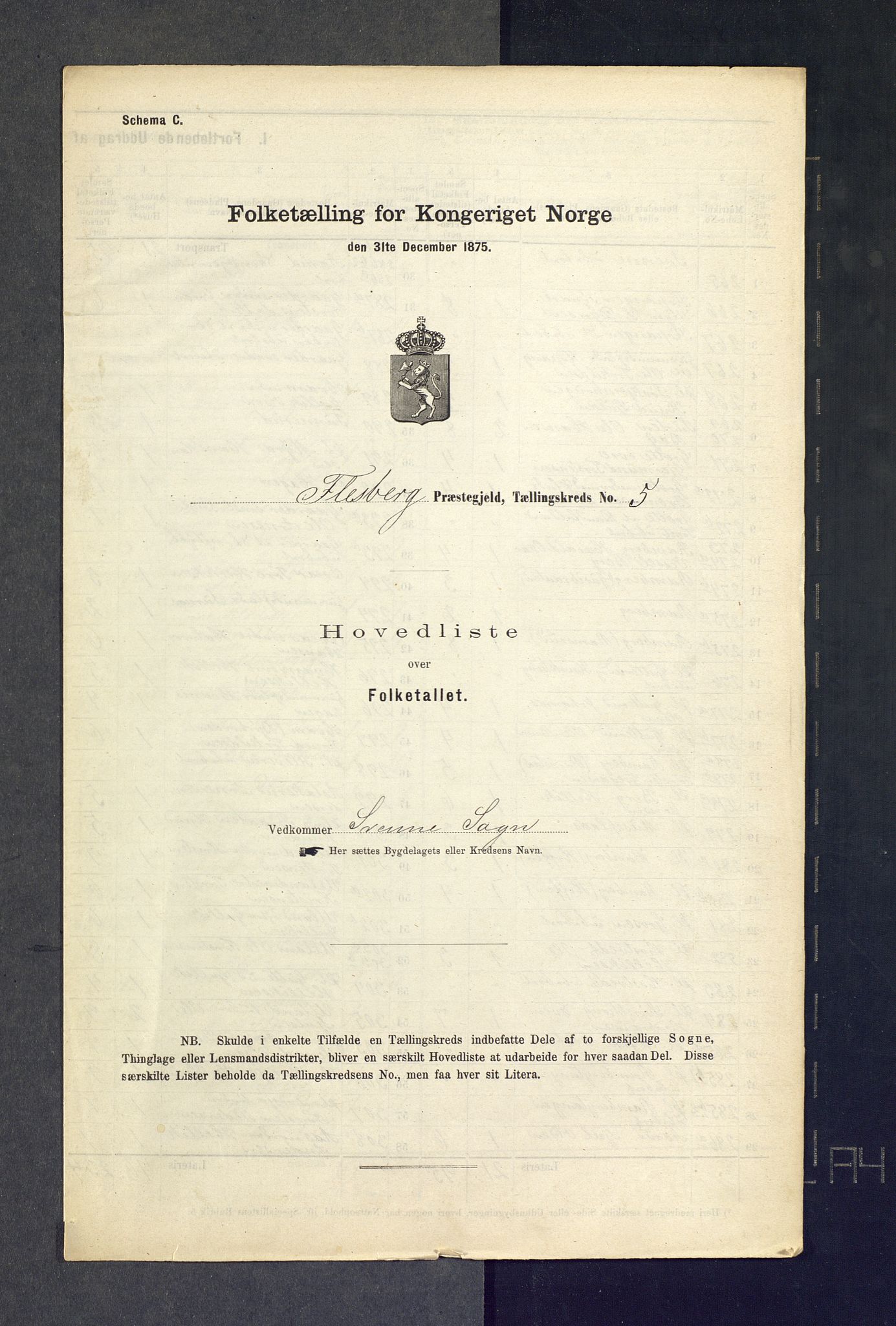 SAKO, Folketelling 1875 for 0631P Flesberg prestegjeld, 1875, s. 33