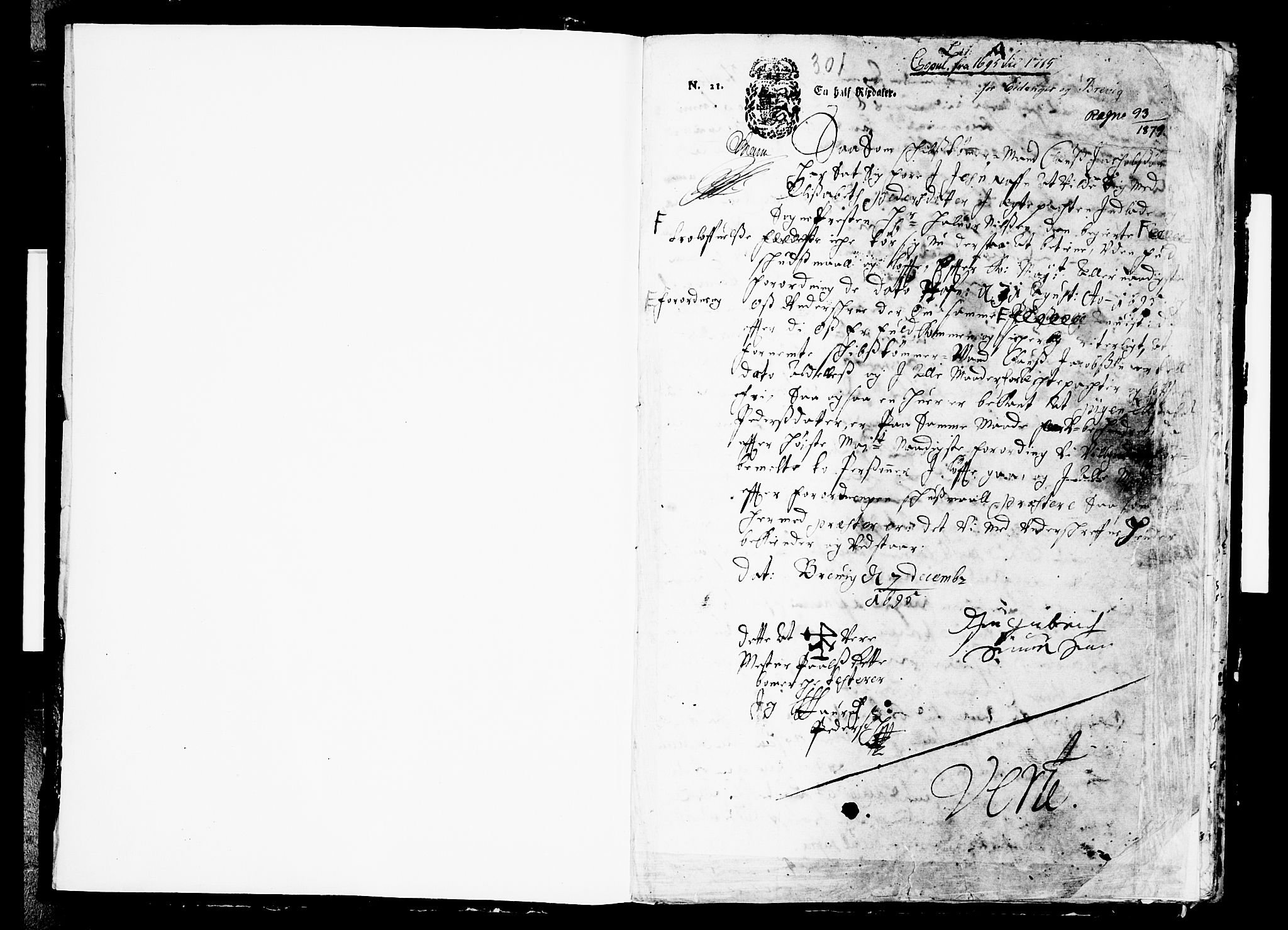 Eidanger kirkebøker, SAKO/A-261/F/Fa/L0001: Ministerialbok nr. 1, 1695-1717, s. 1