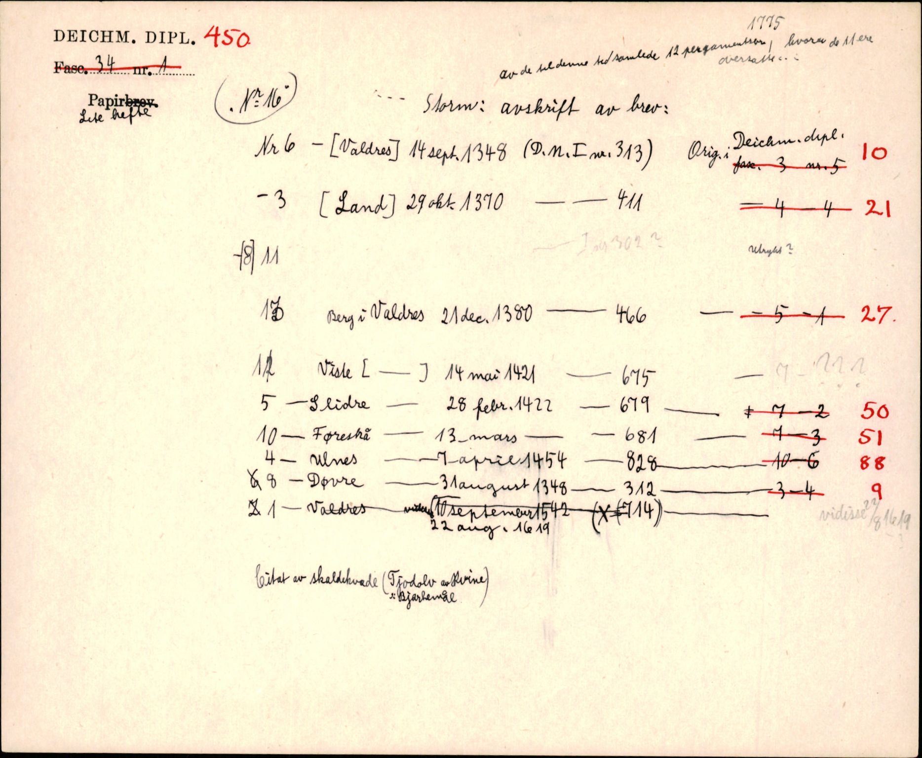 Riksarkivets diplomsamling, AV/RA-EA-5965/F35/F35j/L0001: Regestsedler: Deichmanske diplomer nr. 1-450, s. 957