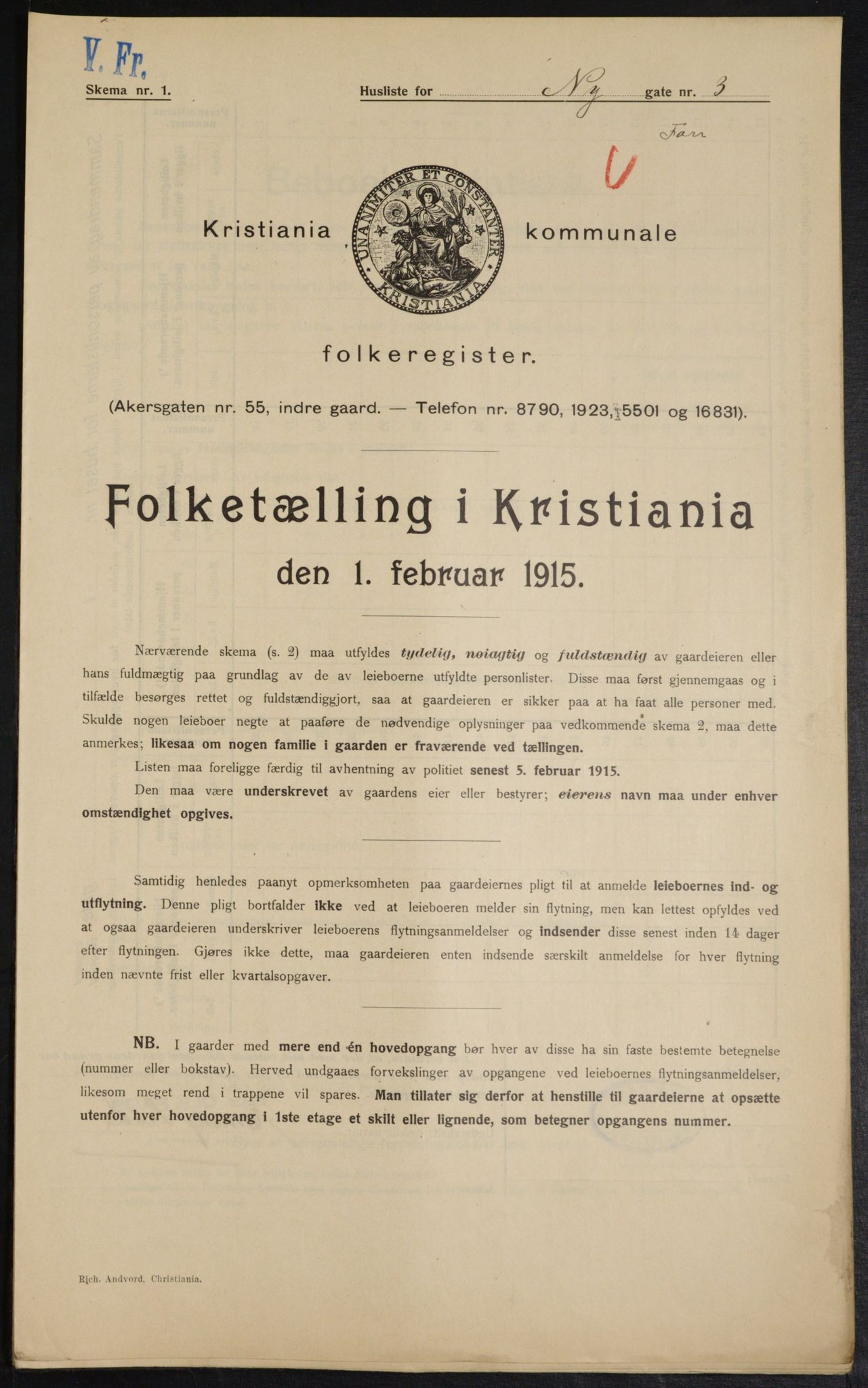 OBA, Kommunal folketelling 1.2.1915 for Kristiania, 1915, s. 73319