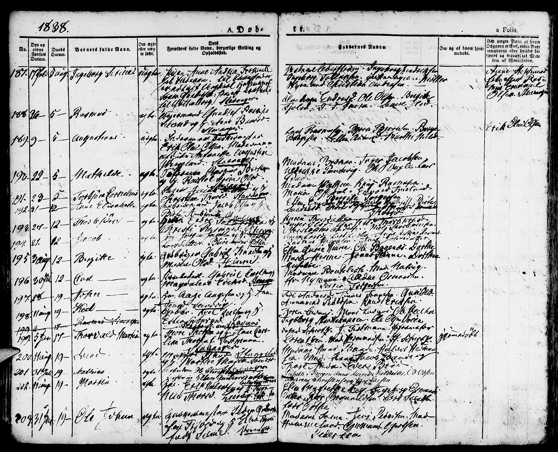 Domkirken sokneprestkontor, AV/SAST-A-101812/001/30/30BA/L0011: Ministerialbok nr. A 11, 1832-1856