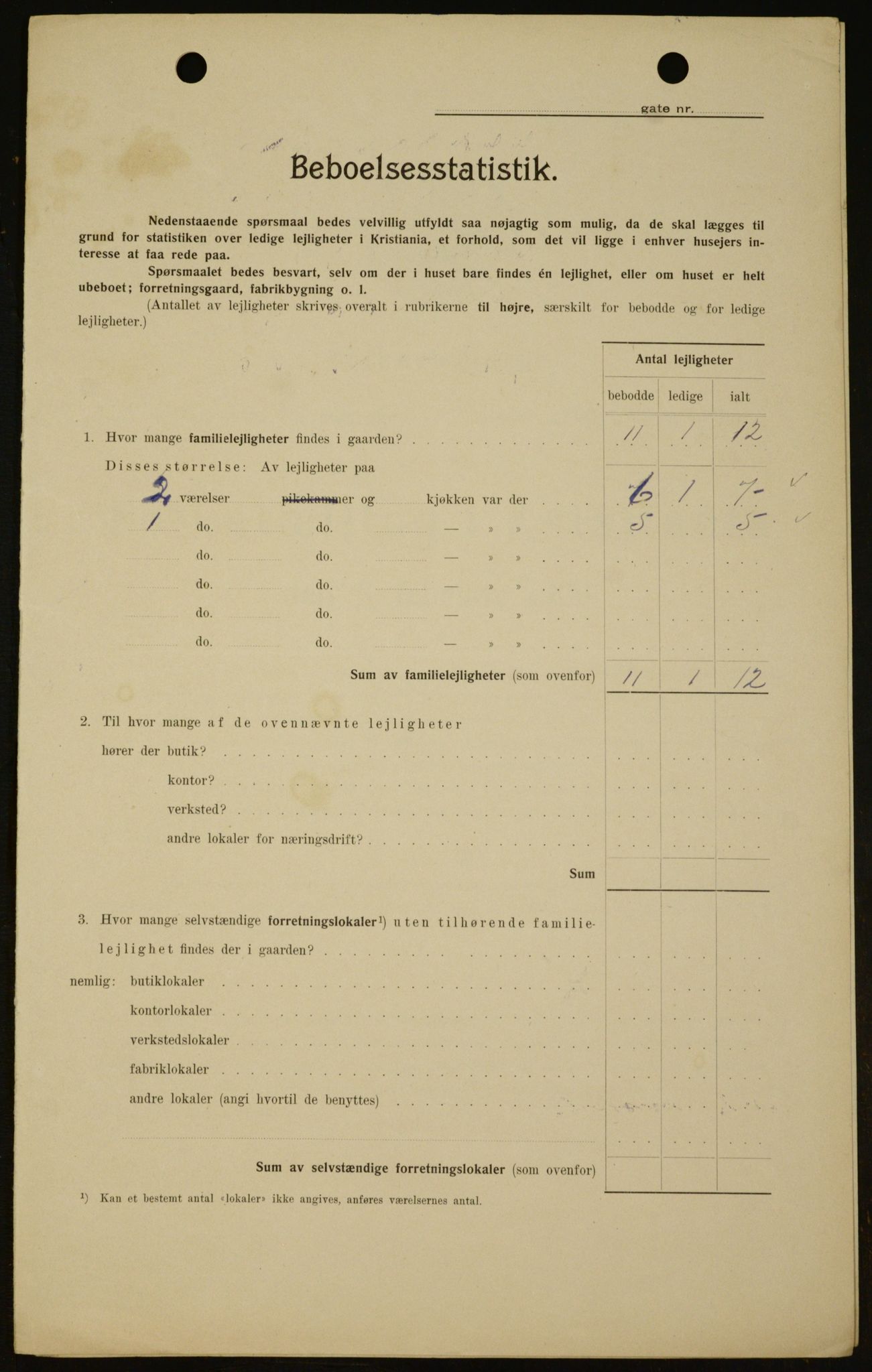 OBA, Kommunal folketelling 1.2.1909 for Kristiania kjøpstad, 1909, s. 104857