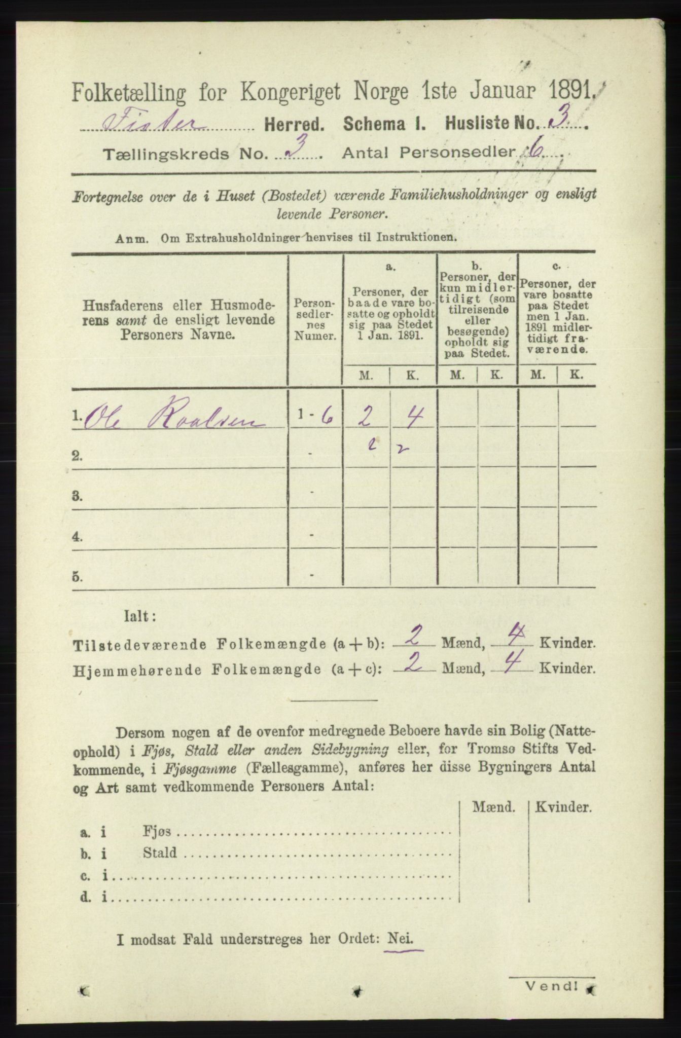 RA, Folketelling 1891 for 1132 Fister herred, 1891, s. 474