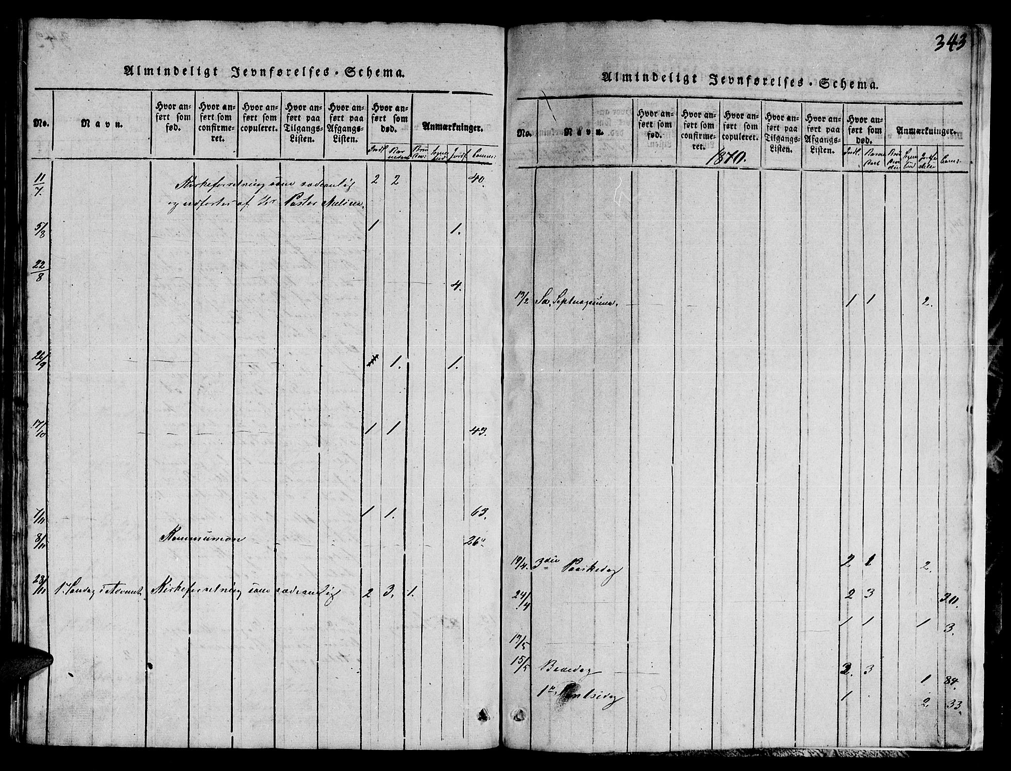 Ministerialprotokoller, klokkerbøker og fødselsregistre - Nord-Trøndelag, SAT/A-1458/780/L0648: Klokkerbok nr. 780C01 /1, 1815-1870, s. 343