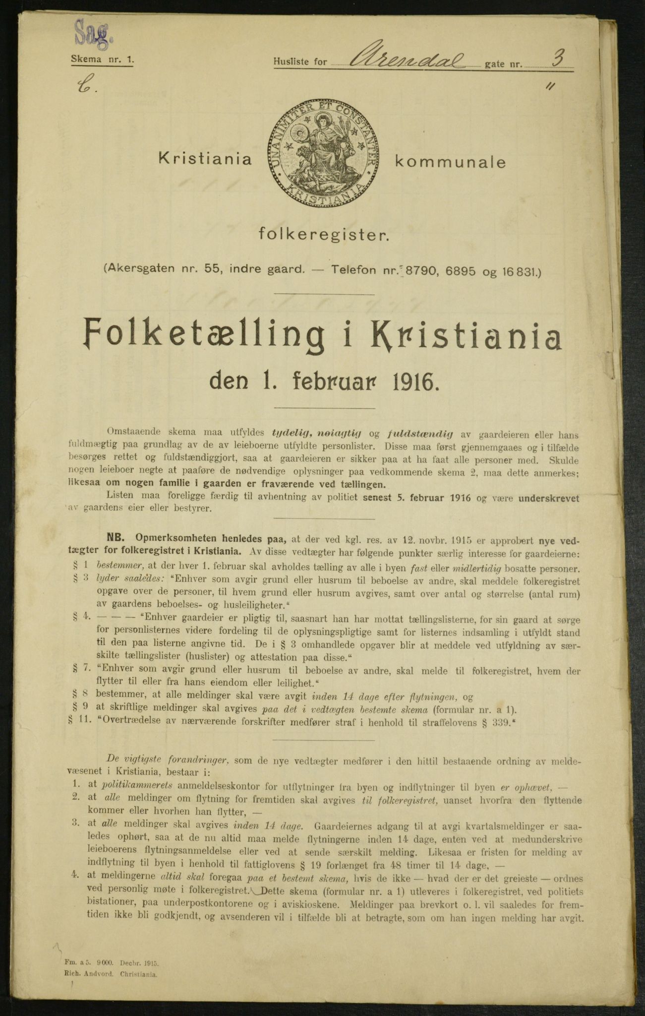 OBA, Kommunal folketelling 1.2.1916 for Kristiania, 1916, s. 1936